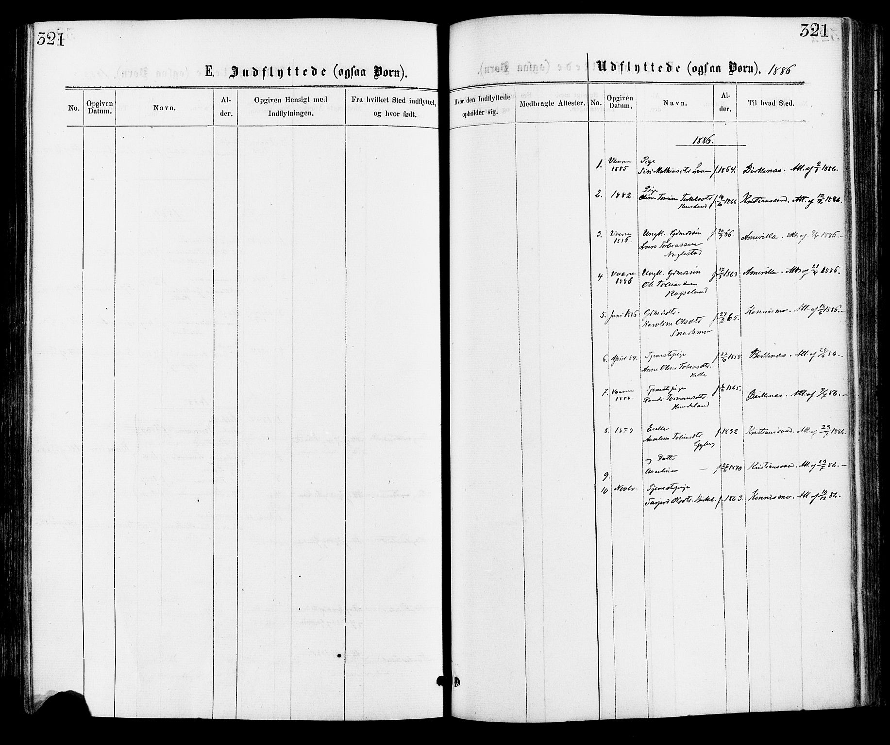 Hægebostad sokneprestkontor, AV/SAK-1111-0024/F/Fa/Faa/L0005: Parish register (official) no. A 5, 1864-1886, p. 321