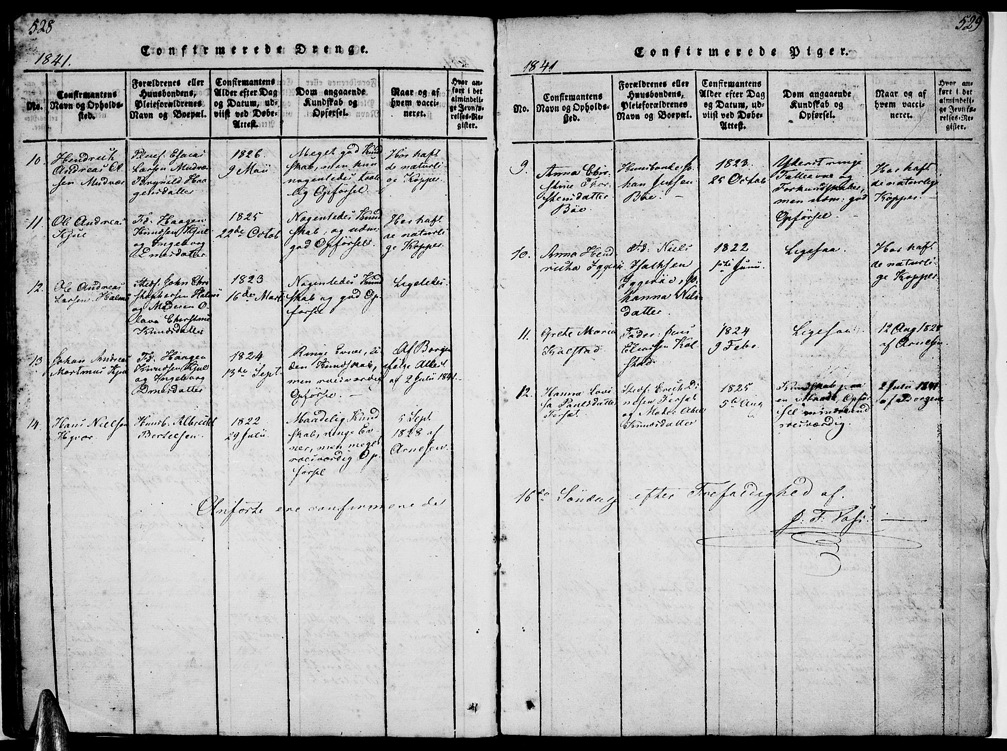 Ministerialprotokoller, klokkerbøker og fødselsregistre - Nordland, AV/SAT-A-1459/816/L0239: Parish register (official) no. 816A05, 1820-1845, p. 528-529