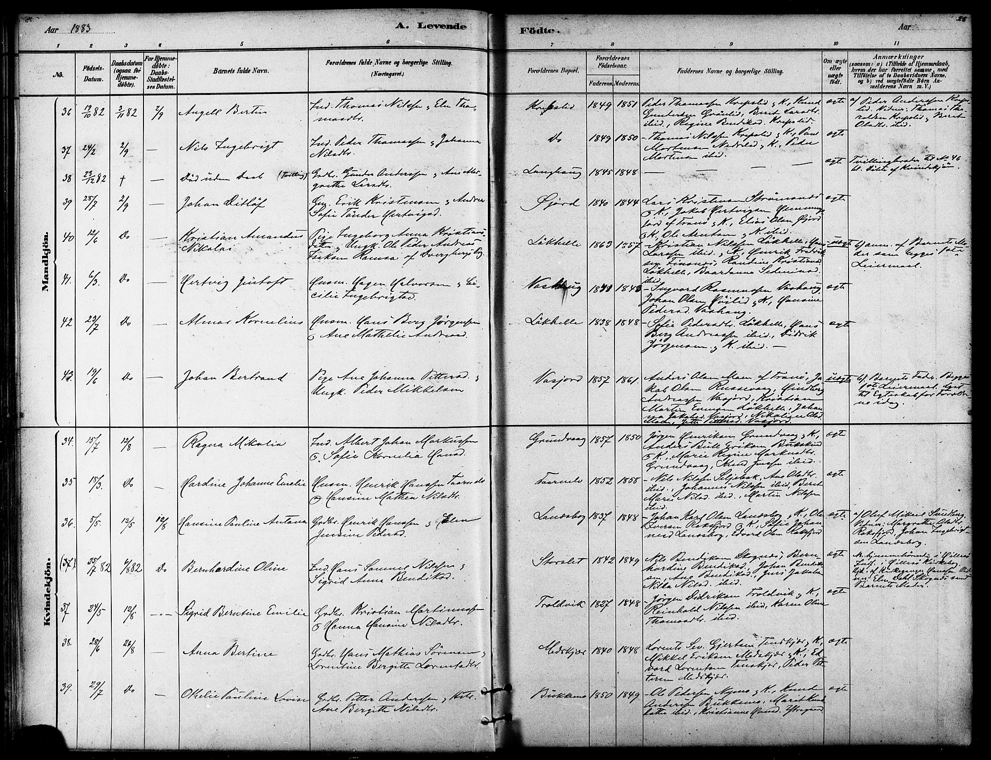 Lenvik sokneprestembete, SATØ/S-1310/H/Ha/Haa/L0011kirke: Parish register (official) no. 11, 1880-1889, p. 28