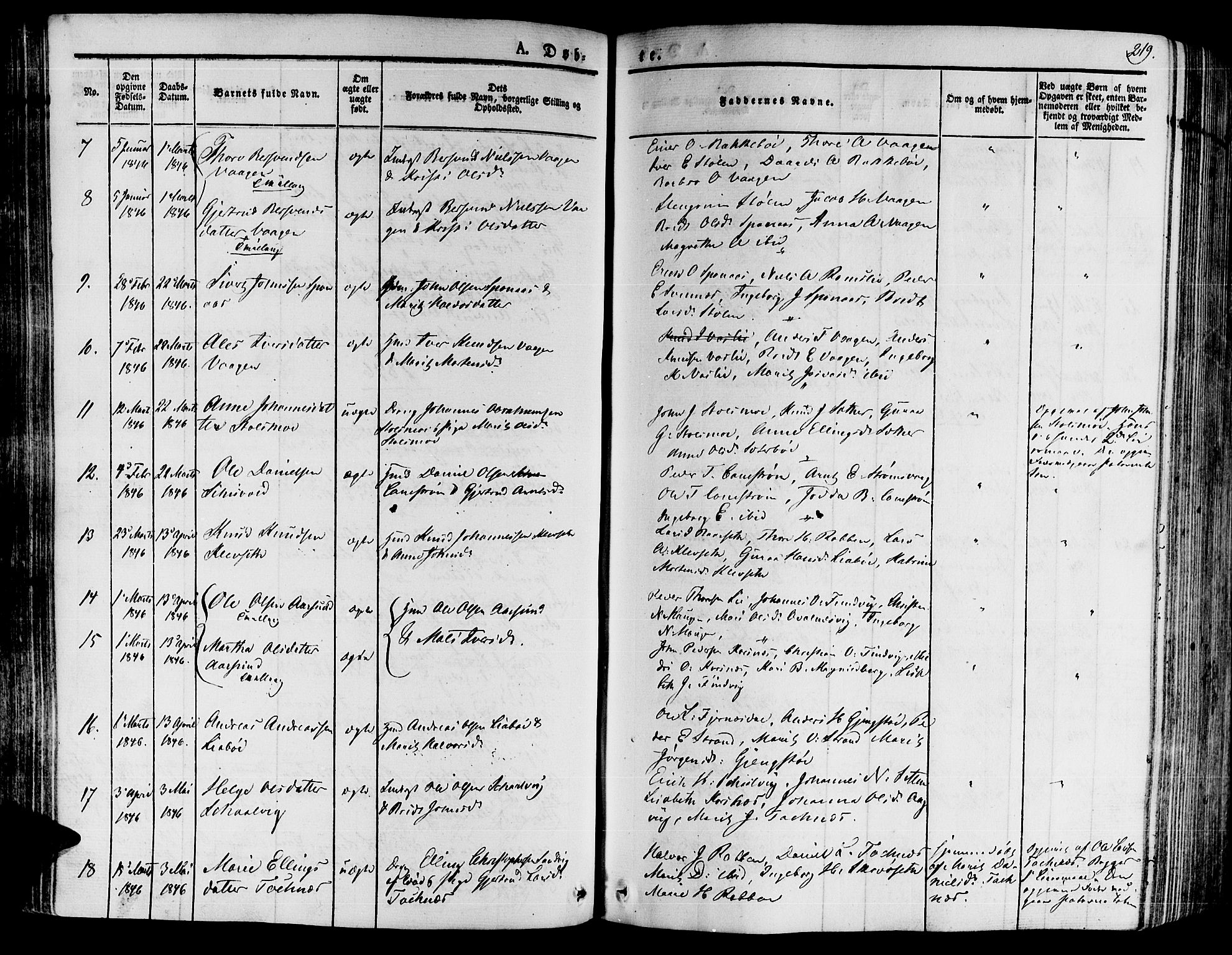 Ministerialprotokoller, klokkerbøker og fødselsregistre - Møre og Romsdal, SAT/A-1454/592/L1025: Parish register (official) no. 592A03 /2, 1831-1849, p. 219