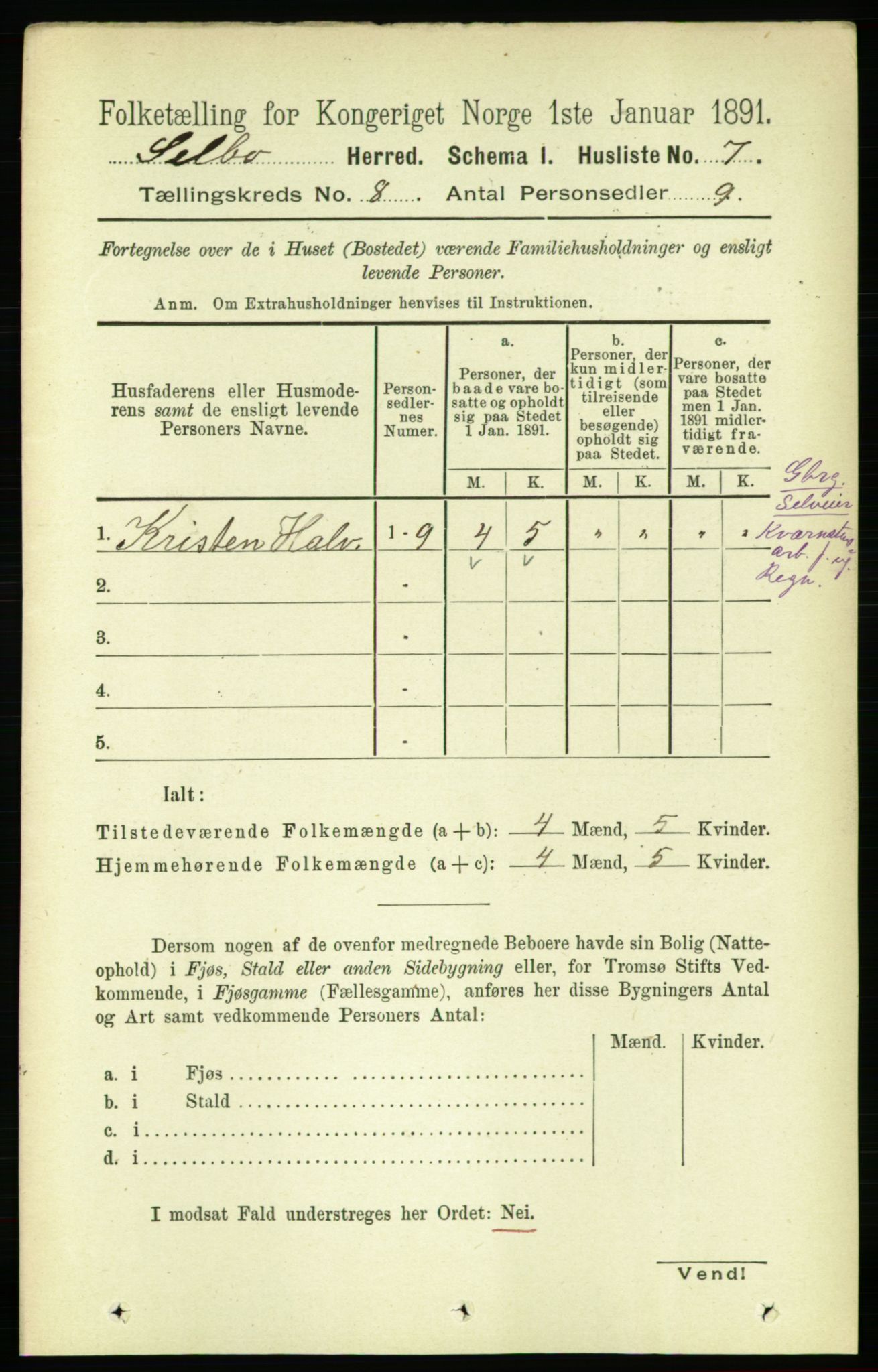 RA, 1891 census for 1664 Selbu, 1891, p. 2851