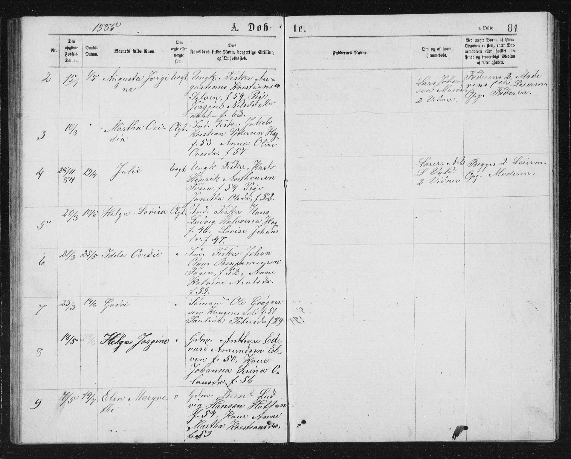 Ministerialprotokoller, klokkerbøker og fødselsregistre - Sør-Trøndelag, AV/SAT-A-1456/662/L0756: Parish register (copy) no. 662C01, 1869-1891, p. 81