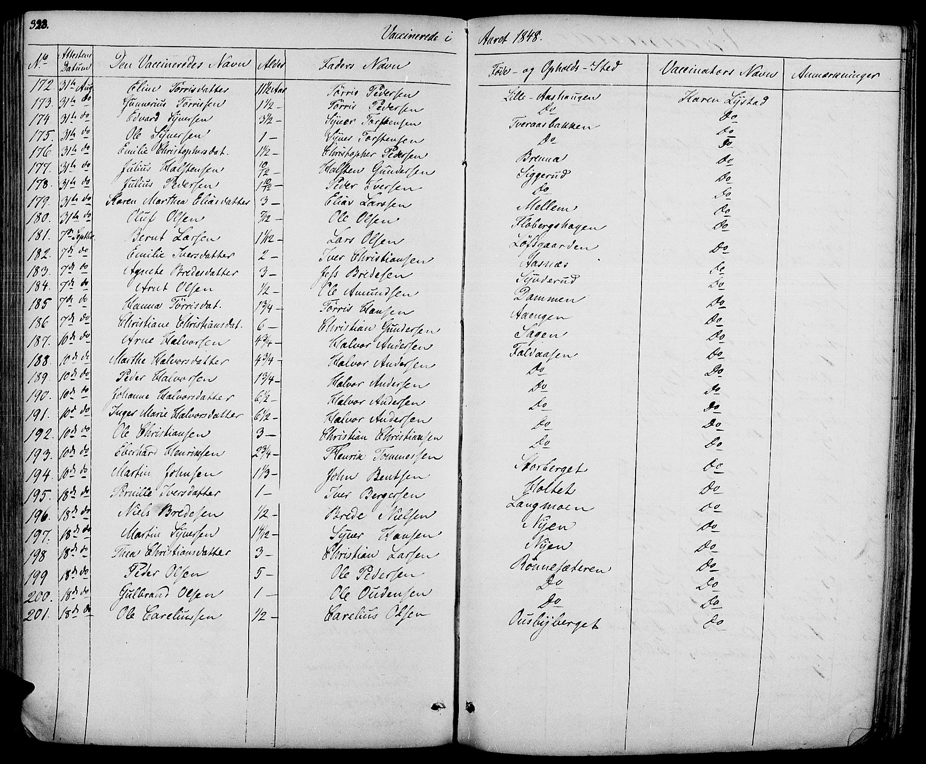 Hof prestekontor, SAH/PREST-038/H/Ha/Haa/L0007: Parish register (official) no. 7, 1841-1848, p. 323