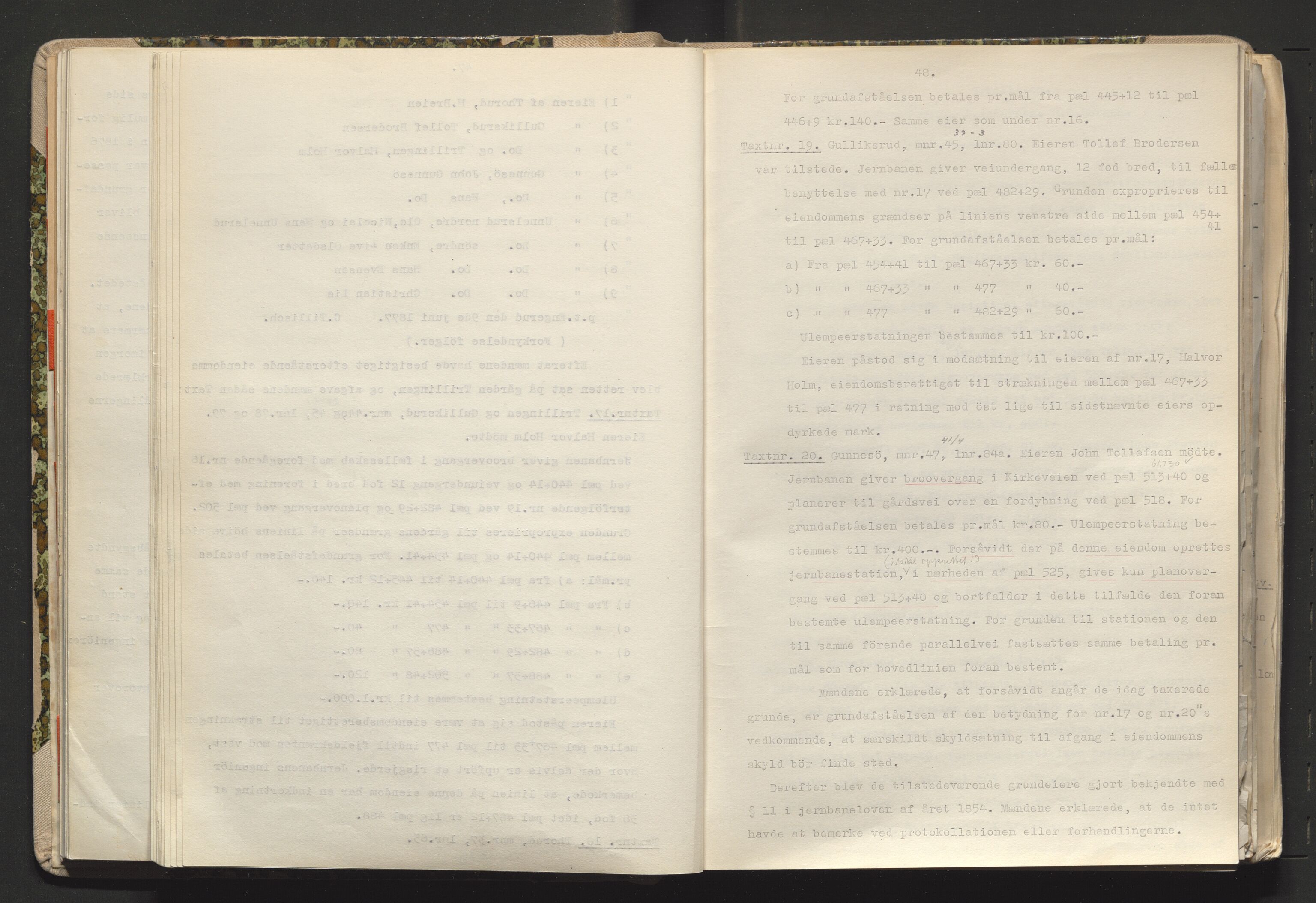 Norges Statsbaner Drammen distrikt (NSB), AV/SAKO-A-30/Y/Yc/L0005: Takster Vestfoldbanen strekningen Drammen-Horten samt Drammen stasjons utvidelse , 1877-1910, p. 48