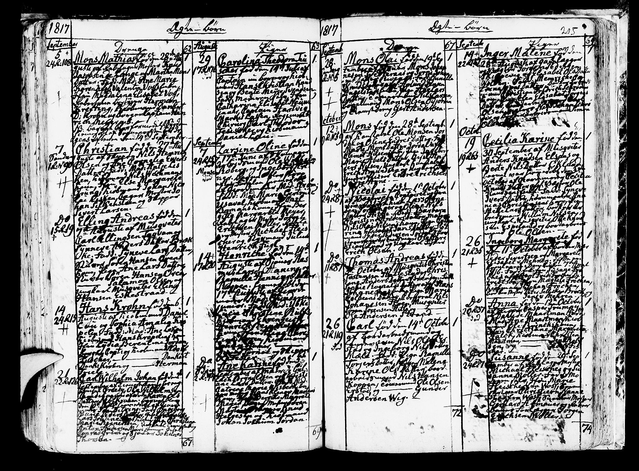 Korskirken sokneprestembete, SAB/A-76101/H/Haa/L0006: Parish register (official) no. A 6, 1790-1820, p. 205