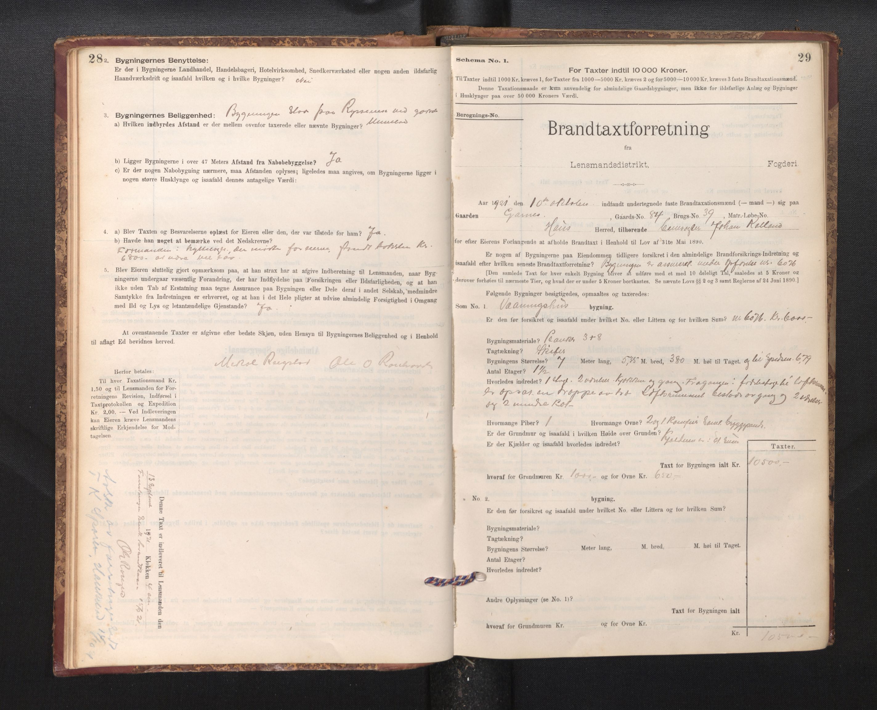 Lensmannen i Haus, SAB/A-32701/0012/L0006: Branntakstprotokoll, skjematakst, 1895-1941, p. 28-29