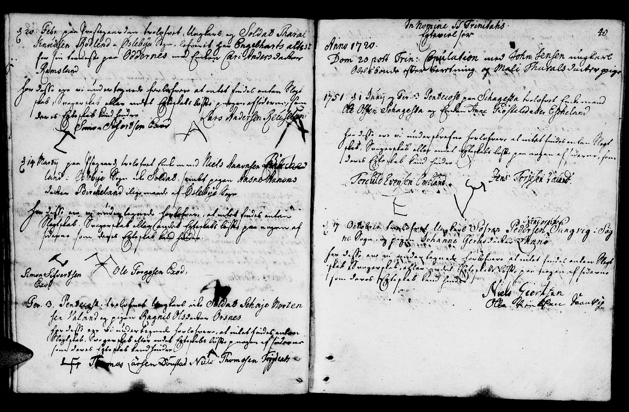 Mandal sokneprestkontor, SAK/1111-0030/F/Fa/Fab/L0001: Parish register (official) no. A 1, 1720-1793, p. 40