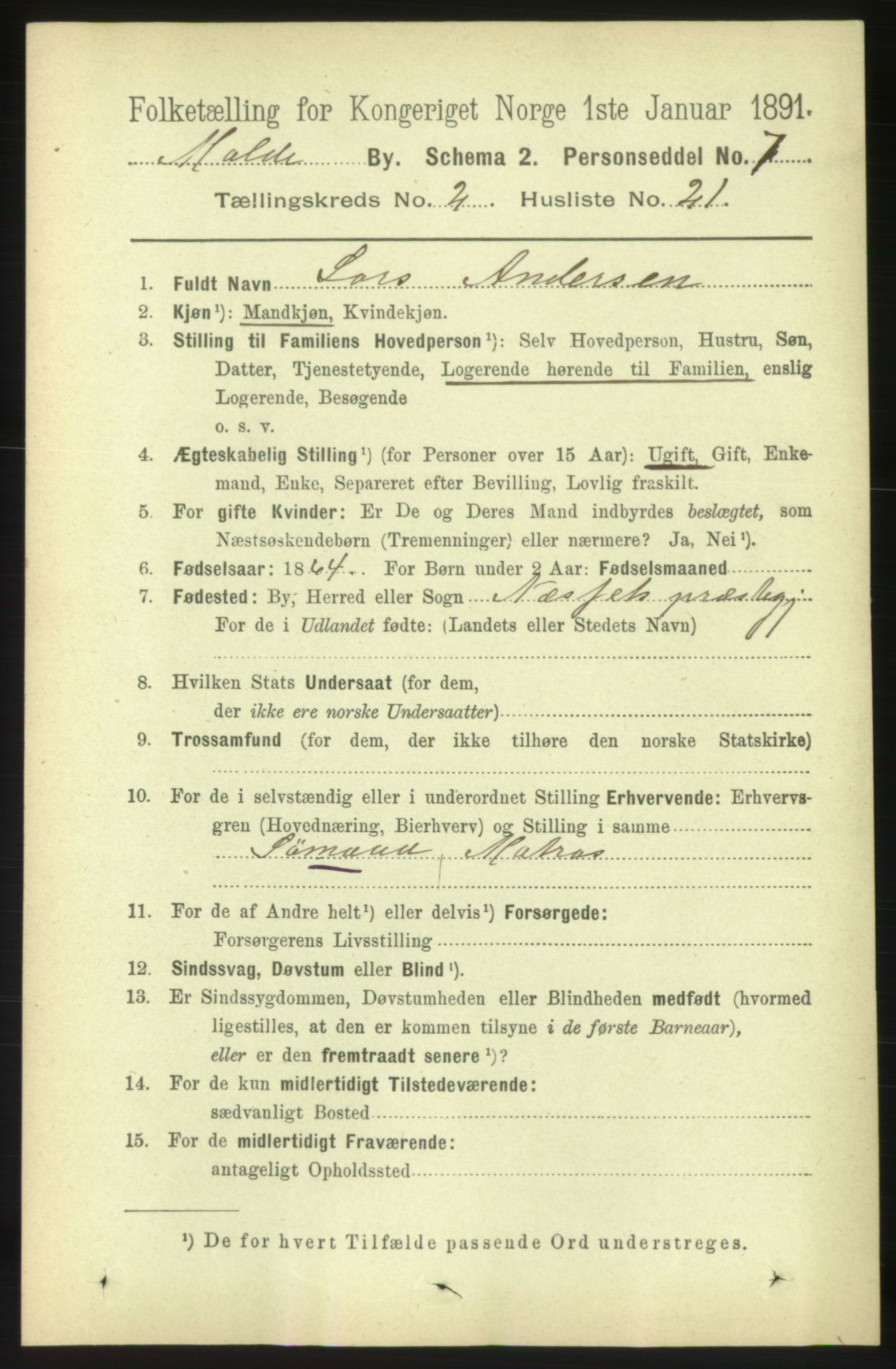 RA, 1891 census for 1502 Molde, 1891, p. 1563