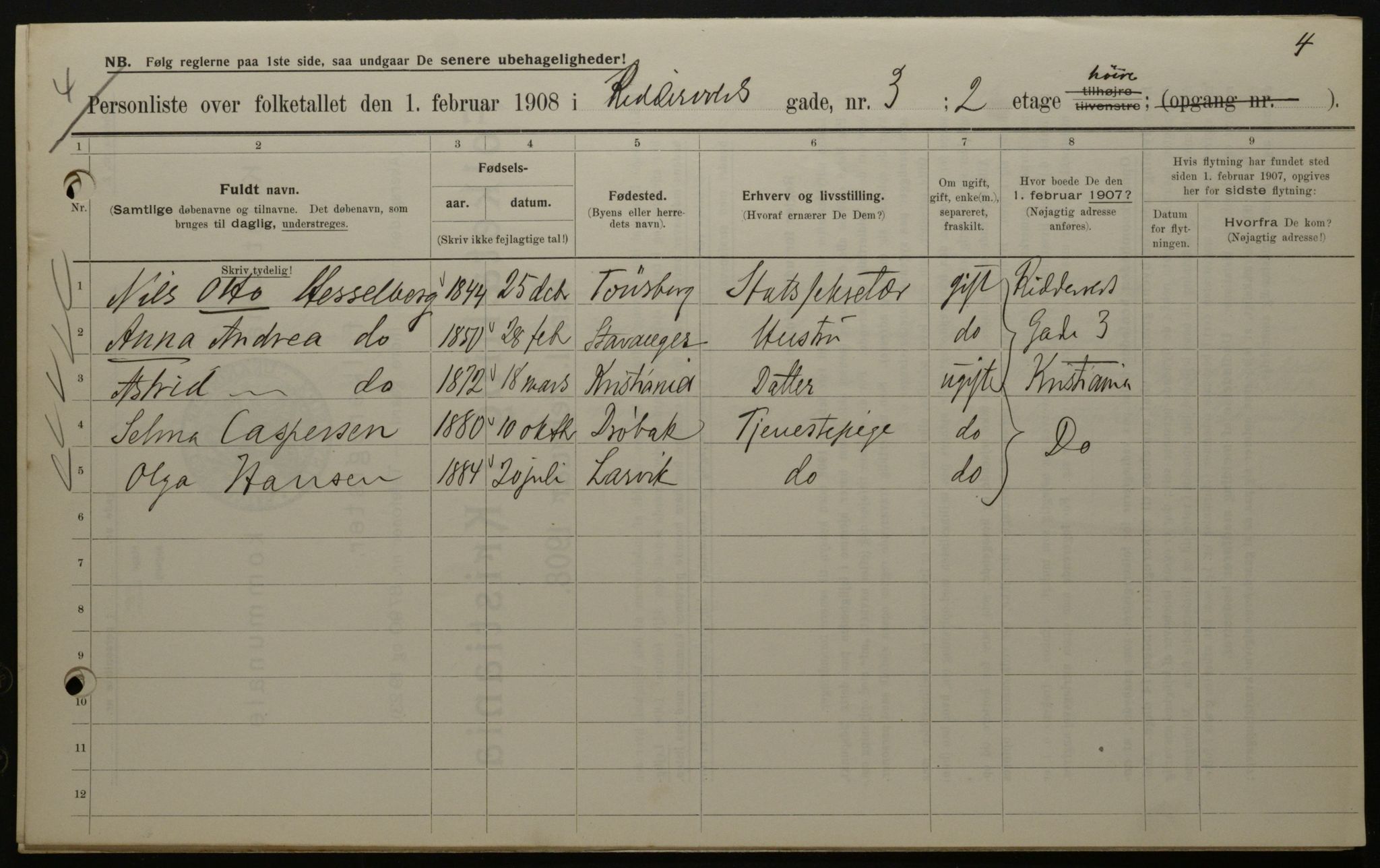 OBA, Municipal Census 1908 for Kristiania, 1908, p. 74618