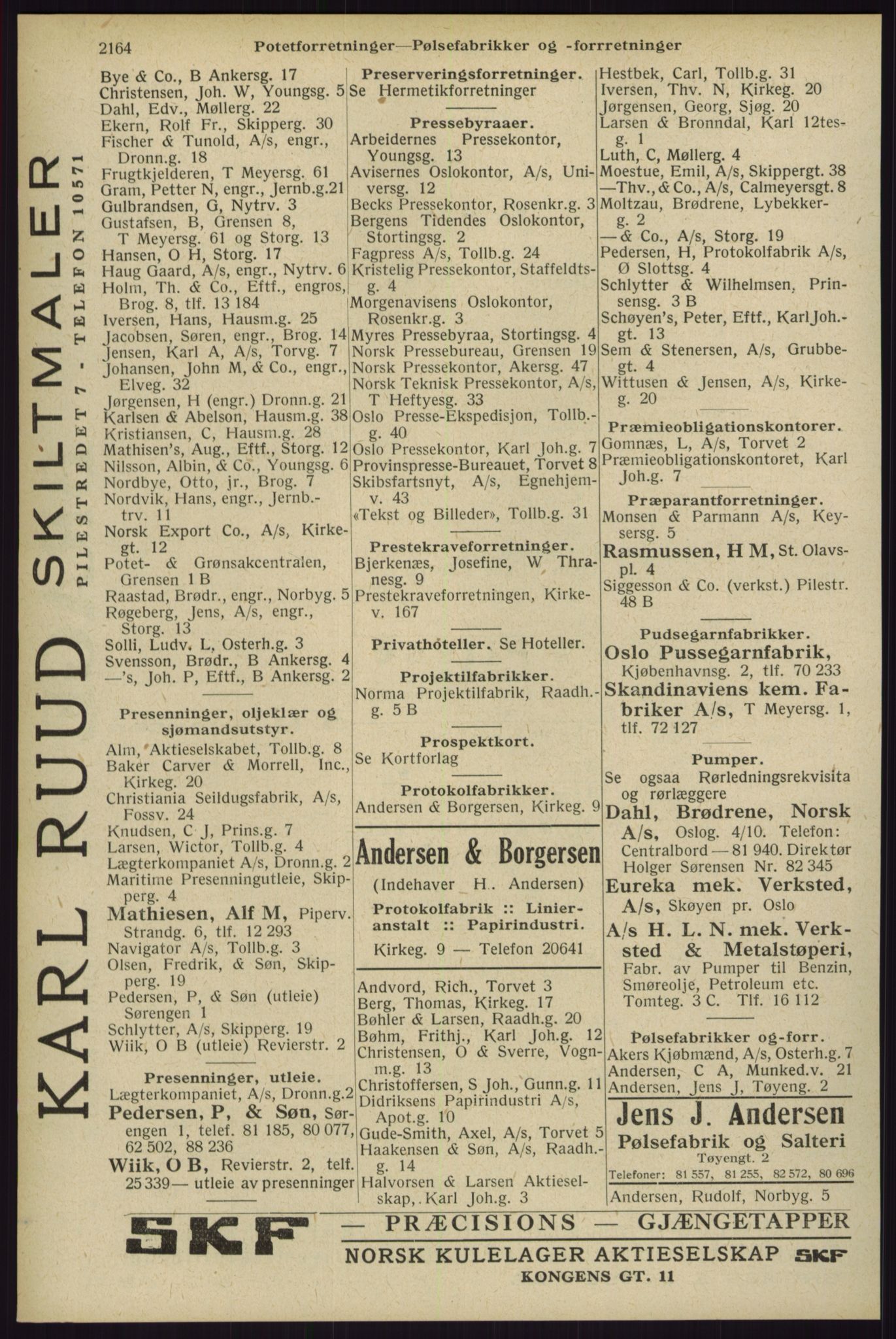 Kristiania/Oslo adressebok, PUBL/-, 1929, p. 2164