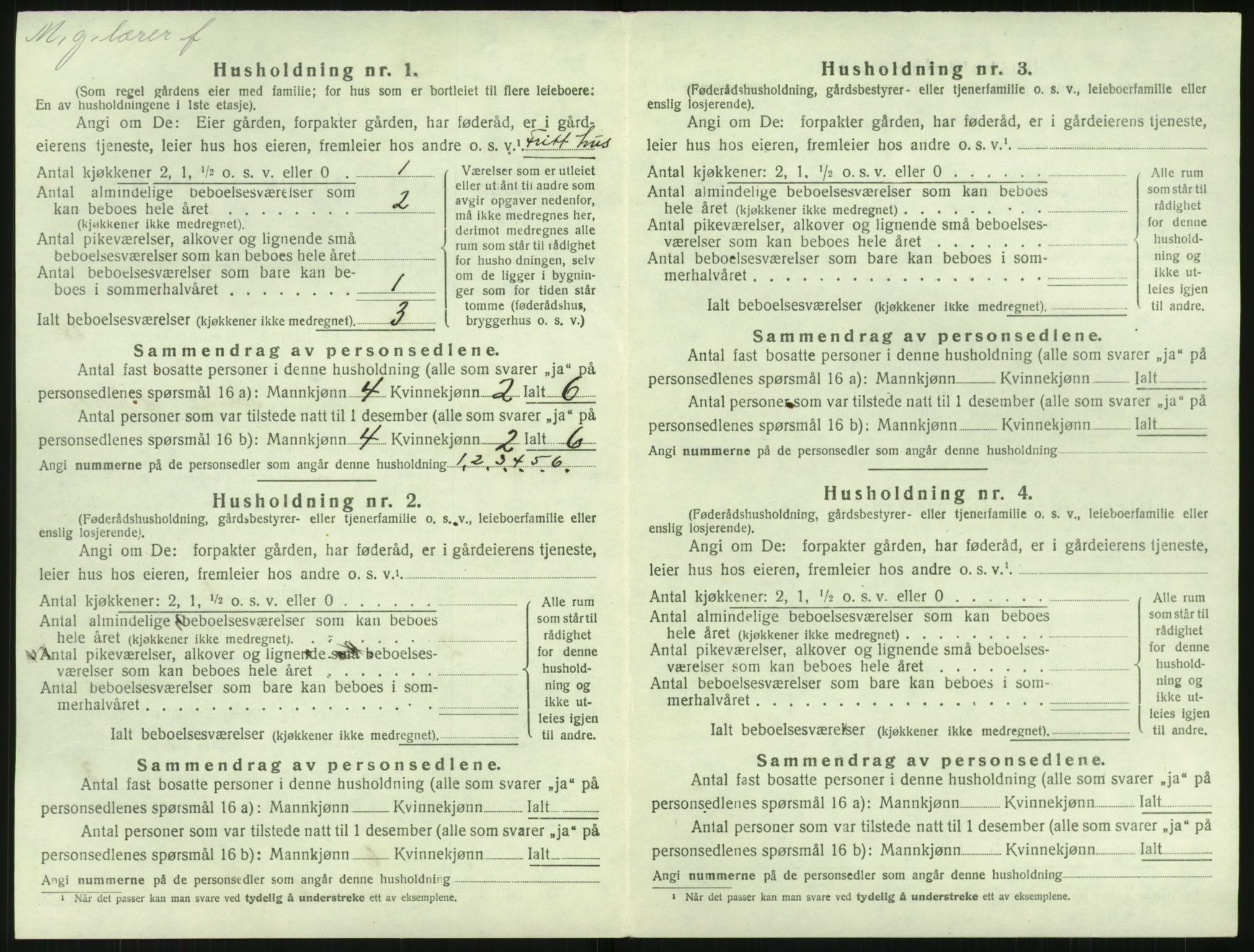 SAK, 1920 census for Holt, 1920, p. 1439