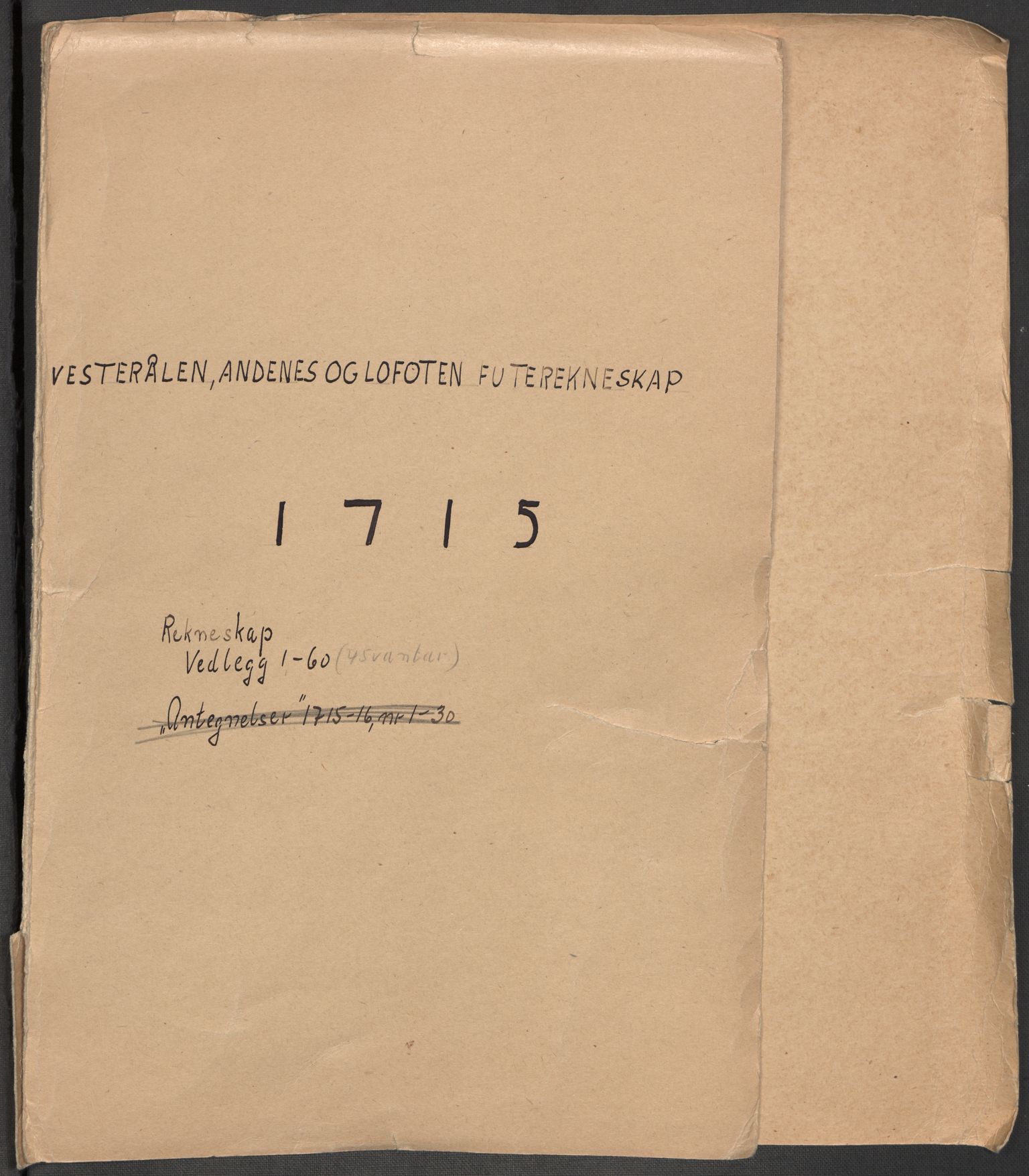 Rentekammeret inntil 1814, Reviderte regnskaper, Fogderegnskap, RA/EA-4092/R67/L4681: Fogderegnskap Vesterålen, Andenes og Lofoten, 1715, p. 2