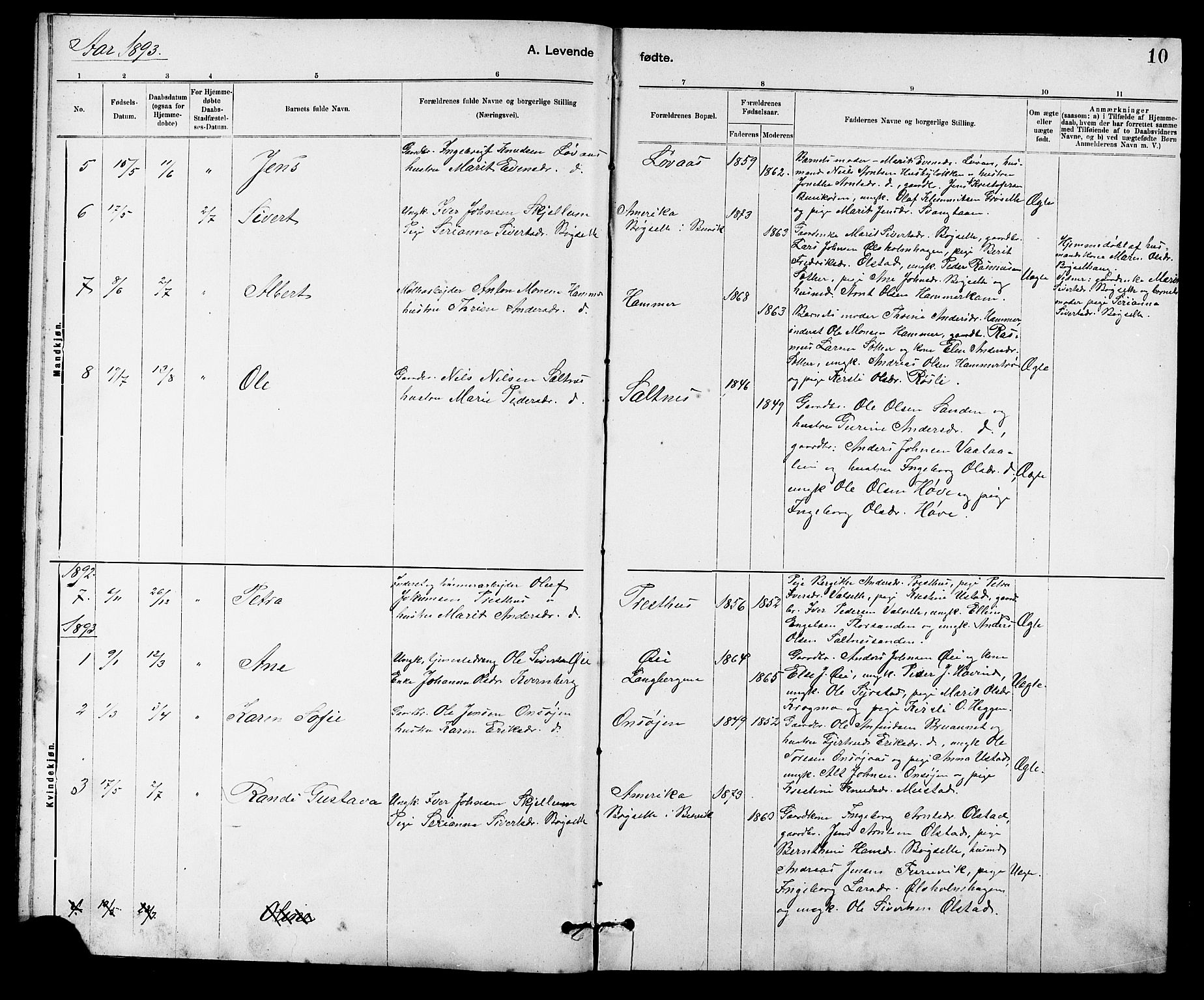 Ministerialprotokoller, klokkerbøker og fødselsregistre - Sør-Trøndelag, SAT/A-1456/666/L0790: Parish register (copy) no. 666C03, 1885-1908, p. 10