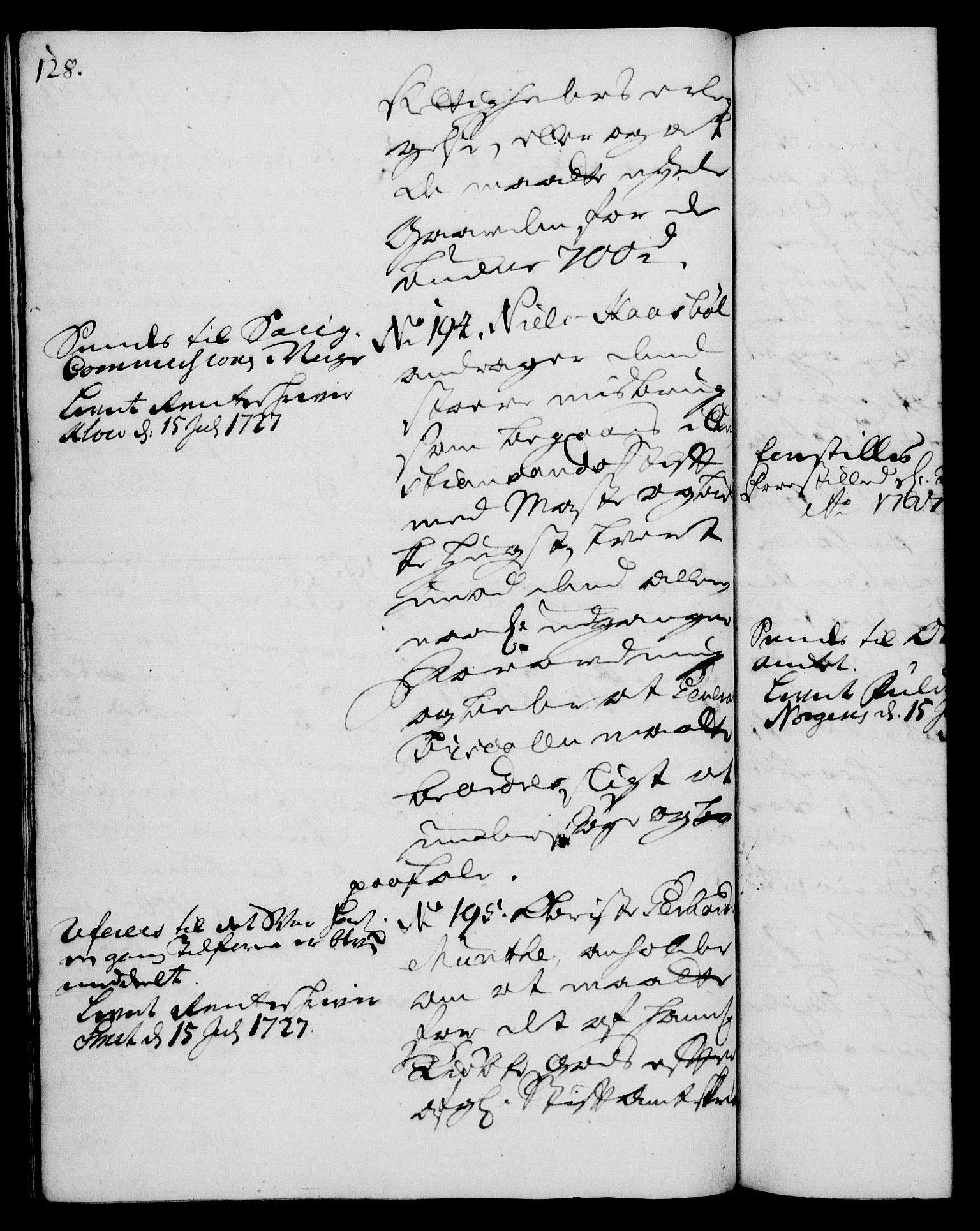 Rentekammeret, Kammerkanselliet, AV/RA-EA-3111/G/Gh/Gha/L0009: Norsk ekstraktmemorialprotokoll (merket RK 53.54), 1726-1728, p. 128