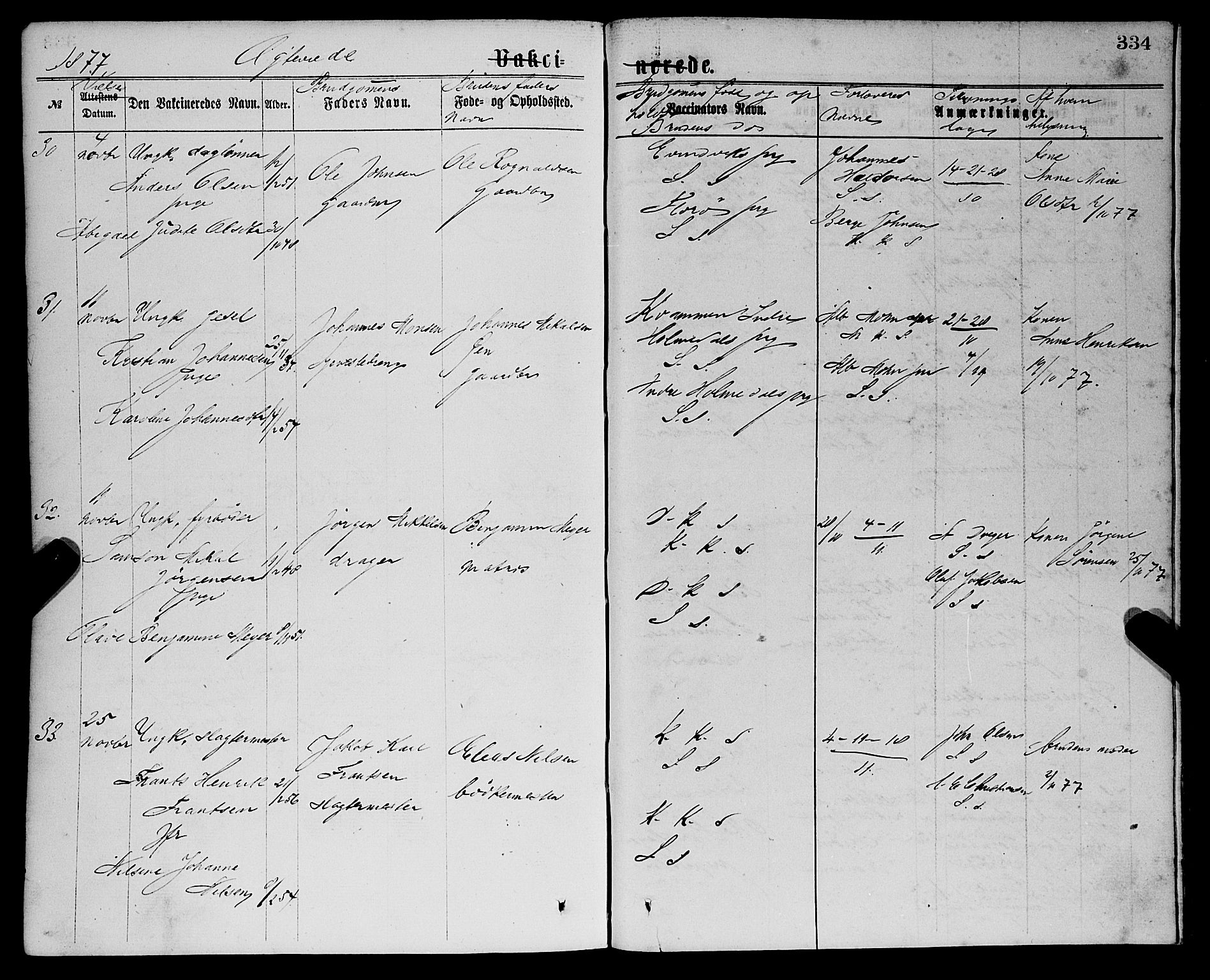 Sandviken Sokneprestembete, AV/SAB-A-77601/H/Ha/L0001: Parish register (official) no. A 1, 1867-1877, p. 334