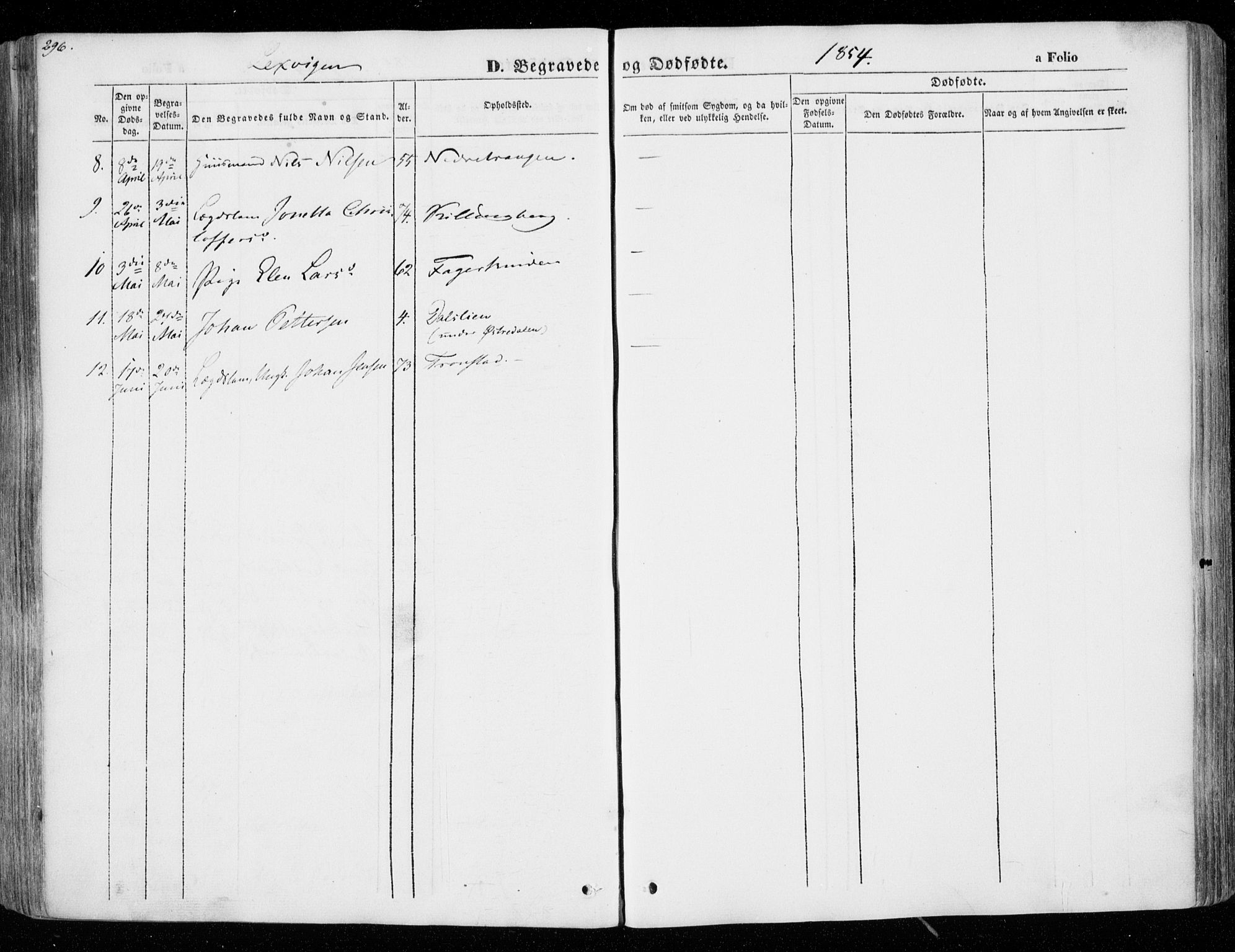 Ministerialprotokoller, klokkerbøker og fødselsregistre - Nord-Trøndelag, SAT/A-1458/701/L0007: Parish register (official) no. 701A07 /1, 1842-1854, p. 296