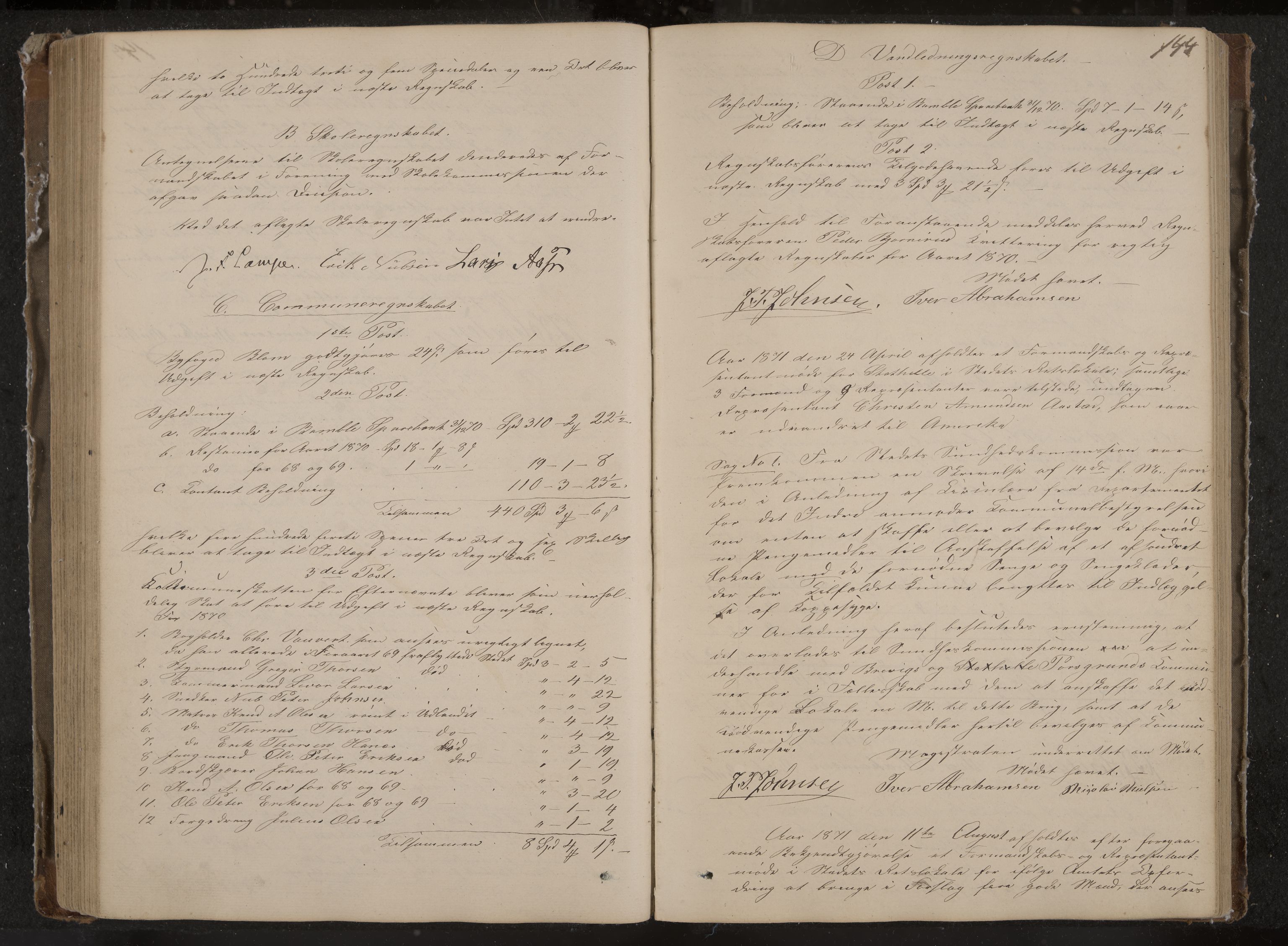 Stathelle formannskap og sentraladministrasjon, IKAK/0803021/A/L0001: Møtebok, 1852-1891, p. 144