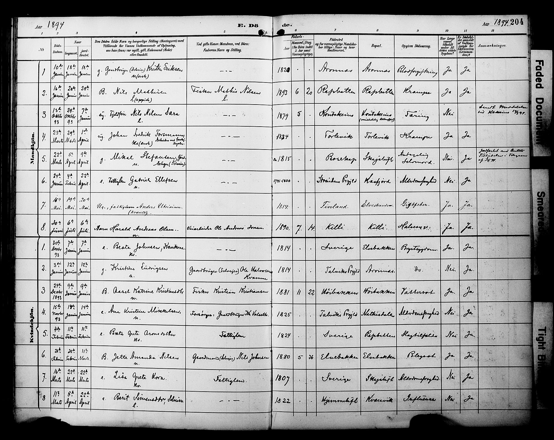 Alta sokneprestkontor, SATØ/S-1338/H/Ha/L0003.kirke: Parish register (official) no. 3, 1892-1904, p. 204