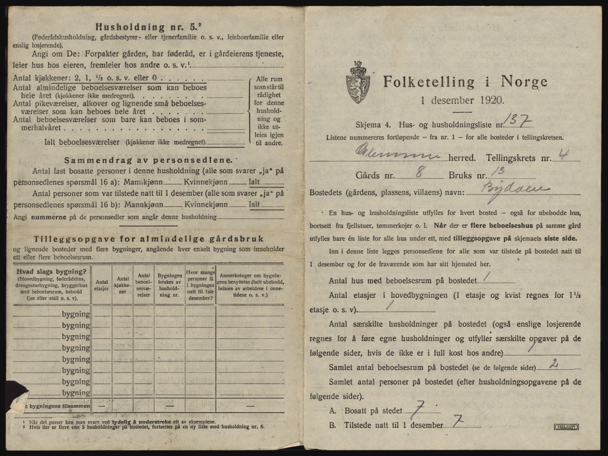 SAO, 1920 census for Glemmen, 1920, p. 901