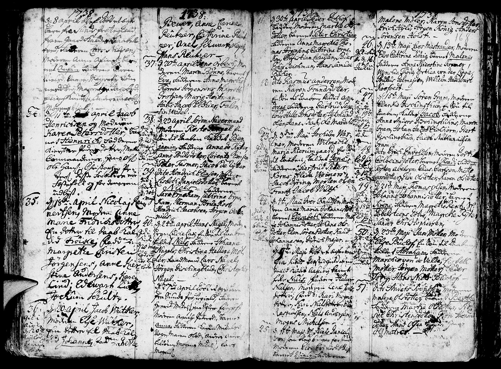 Nykirken Sokneprestembete, AV/SAB-A-77101/H/Haa/L0003: Parish register (official) no. A 3, 1717-1764, p. 168