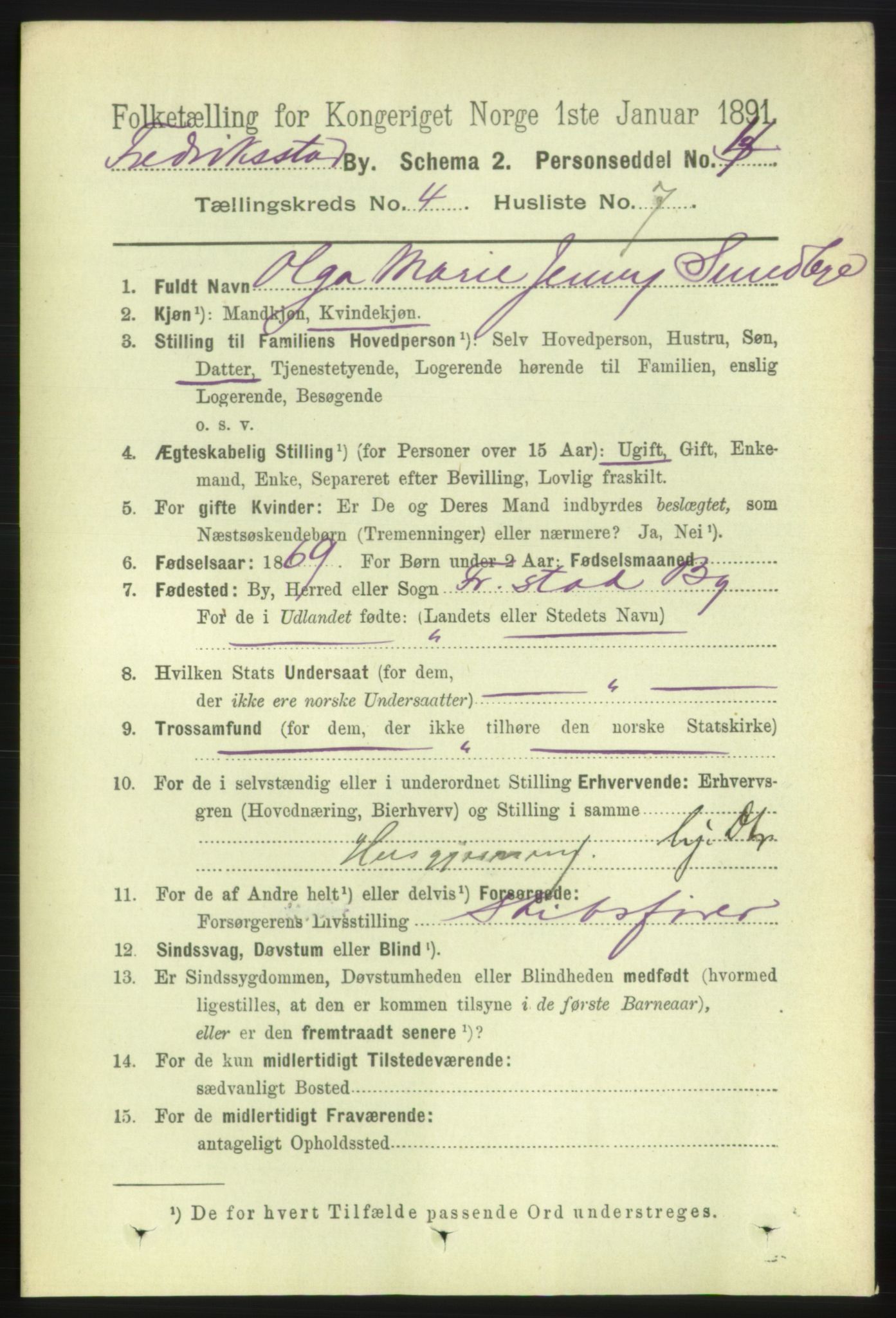 RA, 1891 census for 0103 Fredrikstad, 1891, p. 6348