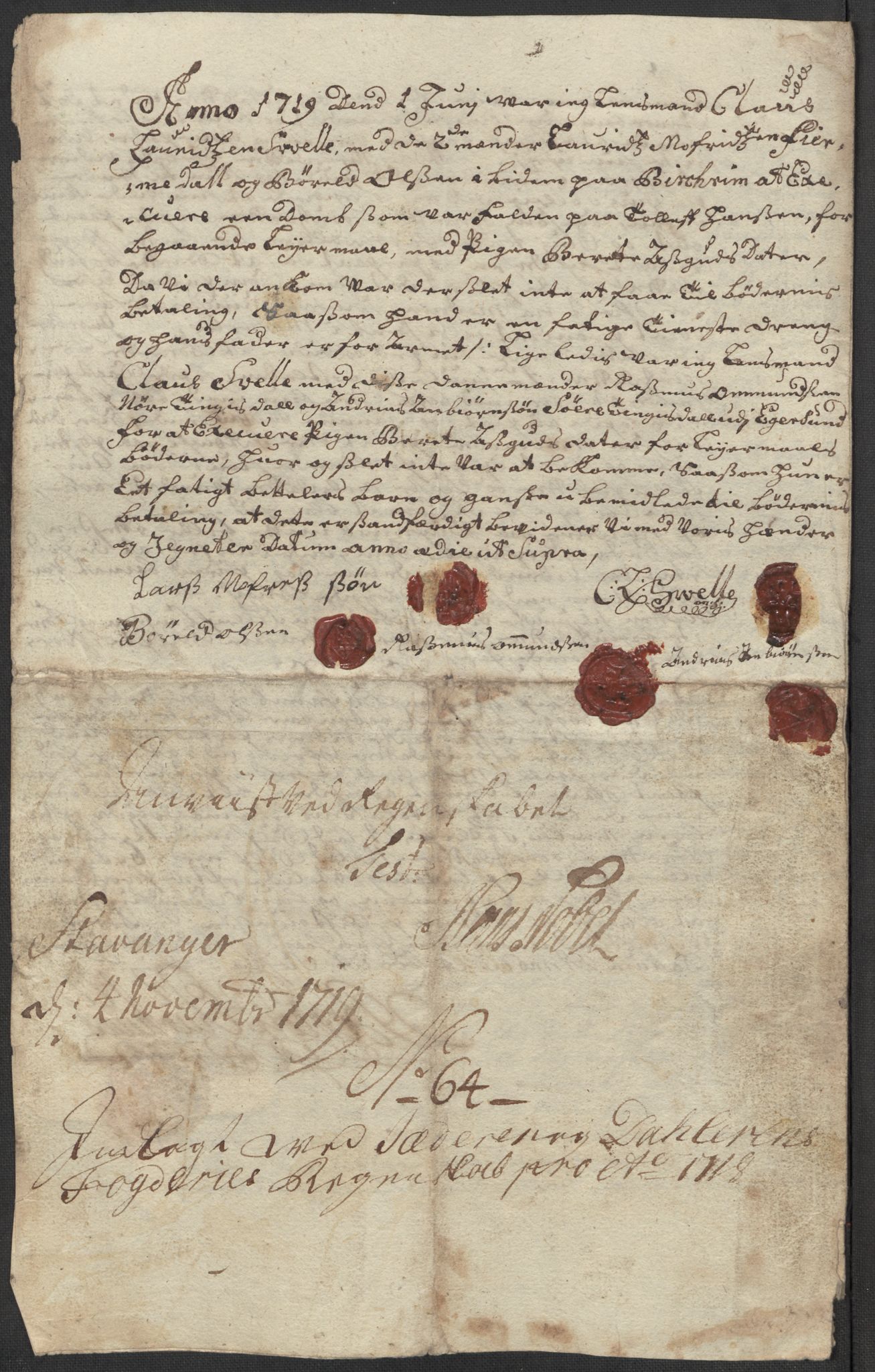 Rentekammeret inntil 1814, Reviderte regnskaper, Fogderegnskap, AV/RA-EA-4092/R46/L2743: Fogderegnskap Jæren og Dalane, 1718, p. 273