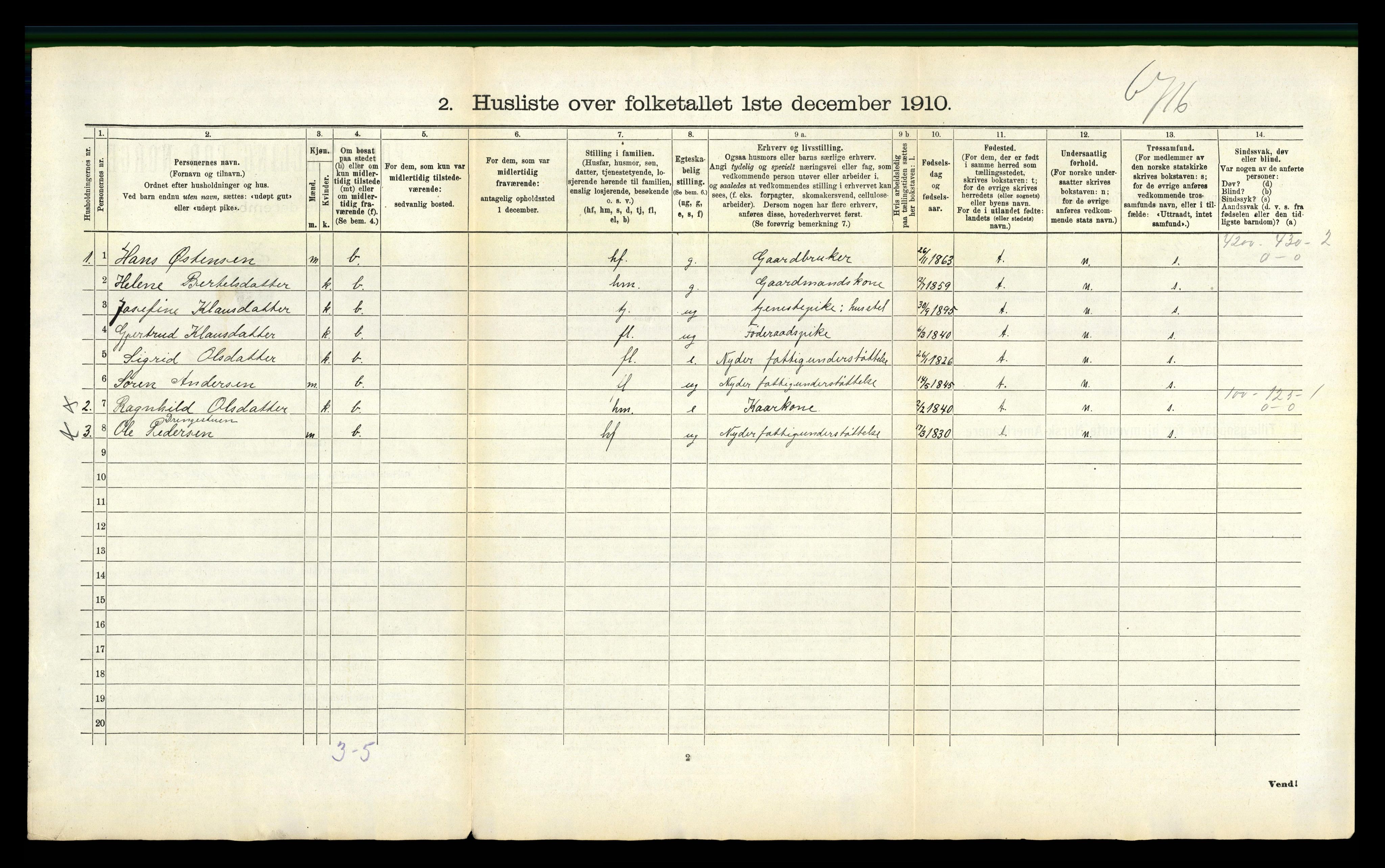 RA, 1910 census for Hyllestad, 1910, p. 58