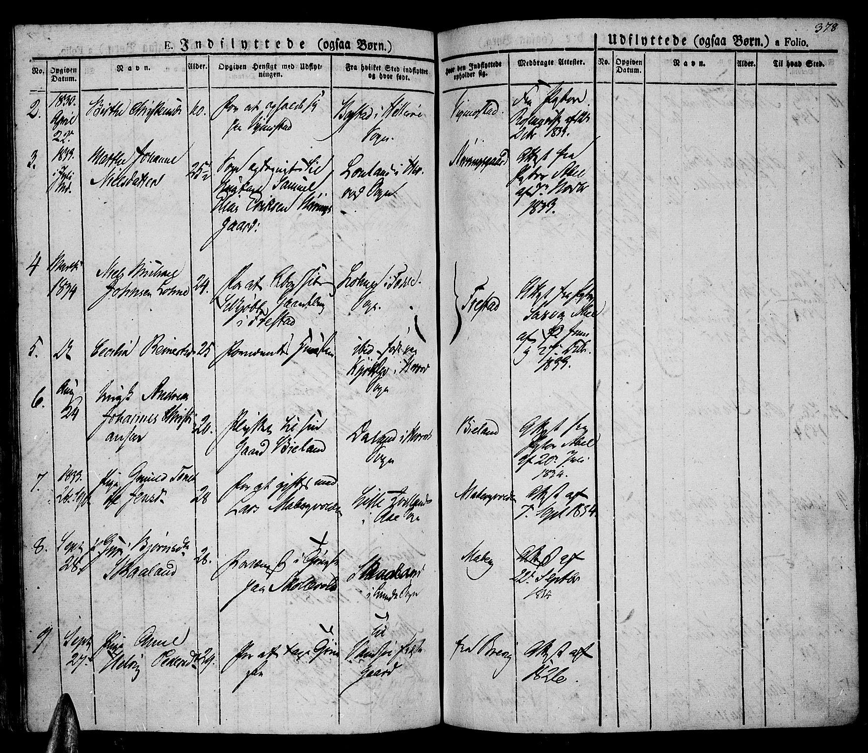 Lista sokneprestkontor, AV/SAK-1111-0027/F/Fa/L0008: Parish register (official) no. A 8, 1823-1835, p. 378