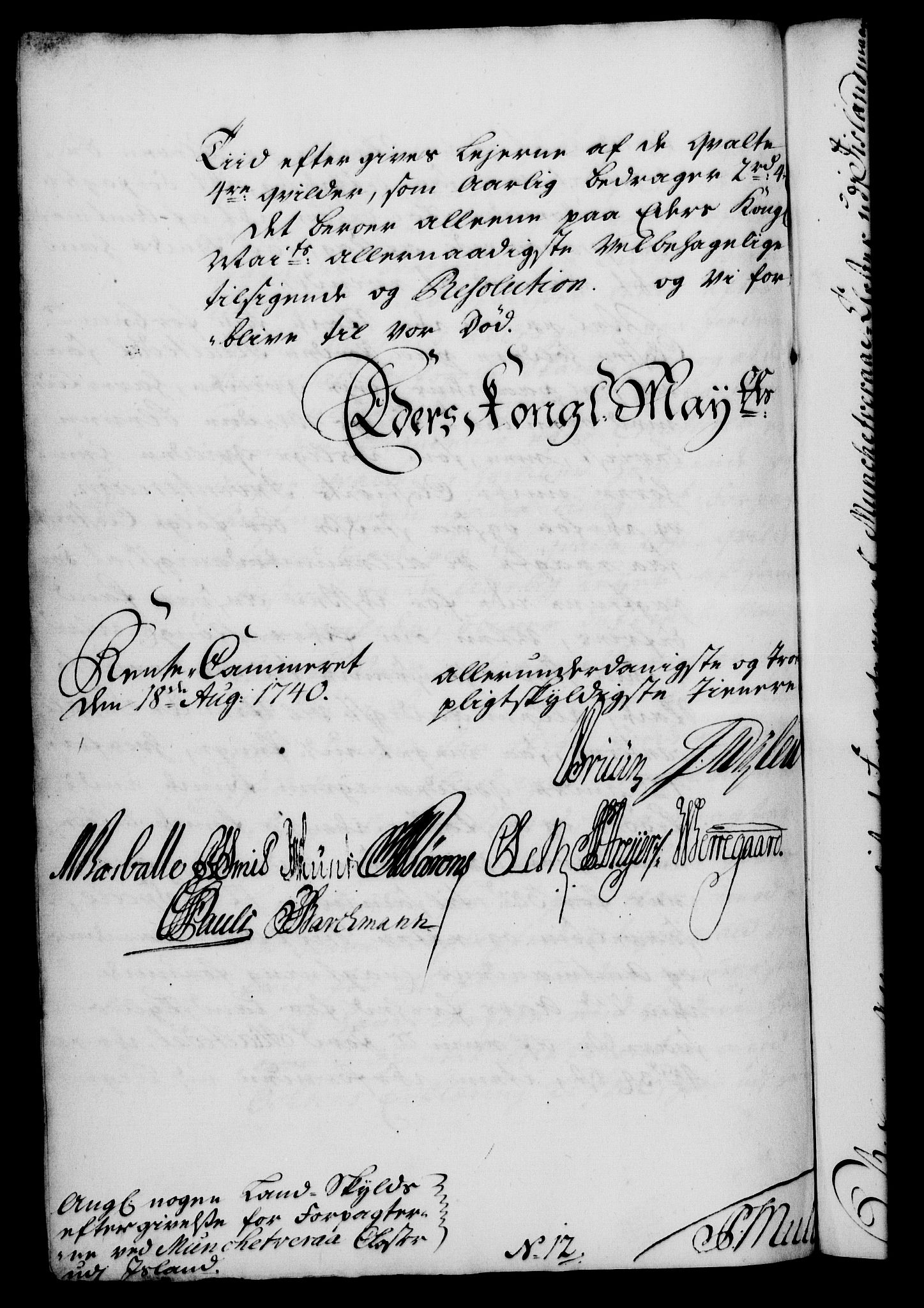 Rentekammeret, Kammerkanselliet, RA/EA-3111/G/Gf/Gfa/L0023: Norsk relasjons- og resolusjonsprotokoll (merket RK 52.23), 1740, p. 575
