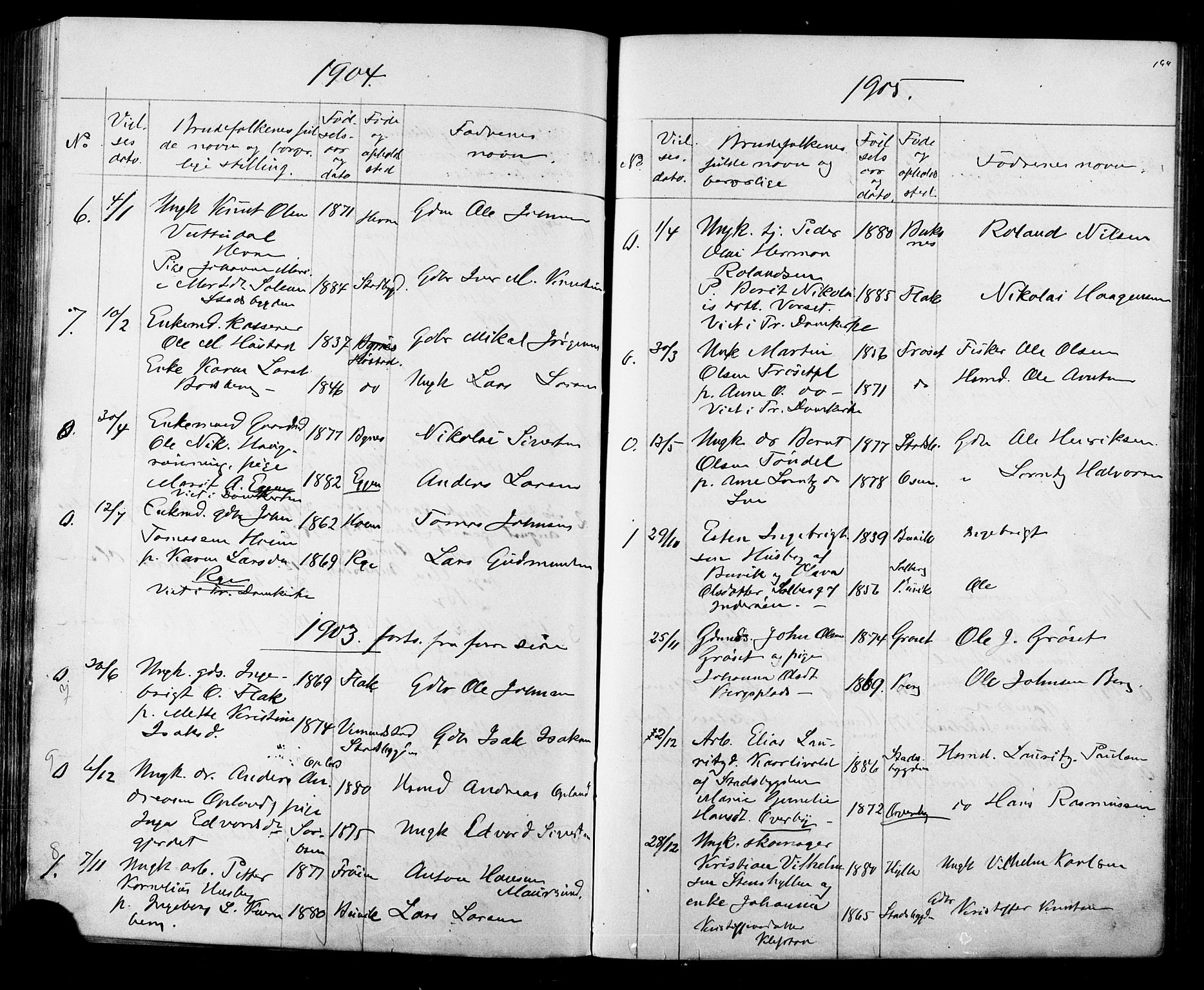 Ministerialprotokoller, klokkerbøker og fødselsregistre - Sør-Trøndelag, SAT/A-1456/612/L0387: Parish register (copy) no. 612C03, 1874-1908, p. 194