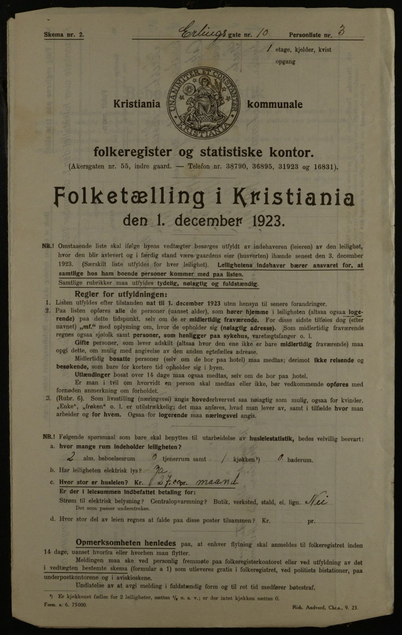 OBA, Municipal Census 1923 for Kristiania, 1923, p. 24782