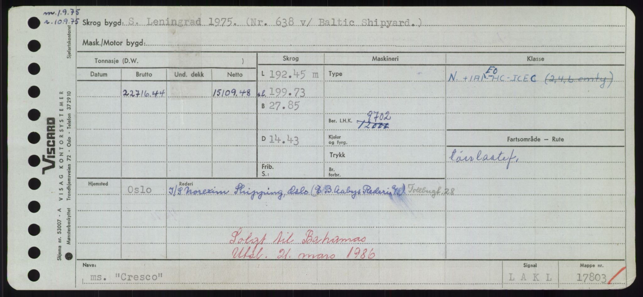 Sjøfartsdirektoratet med forløpere, Skipsmålingen, RA/S-1627/H/Hd/L0008: Fartøy, C-D, p. 255