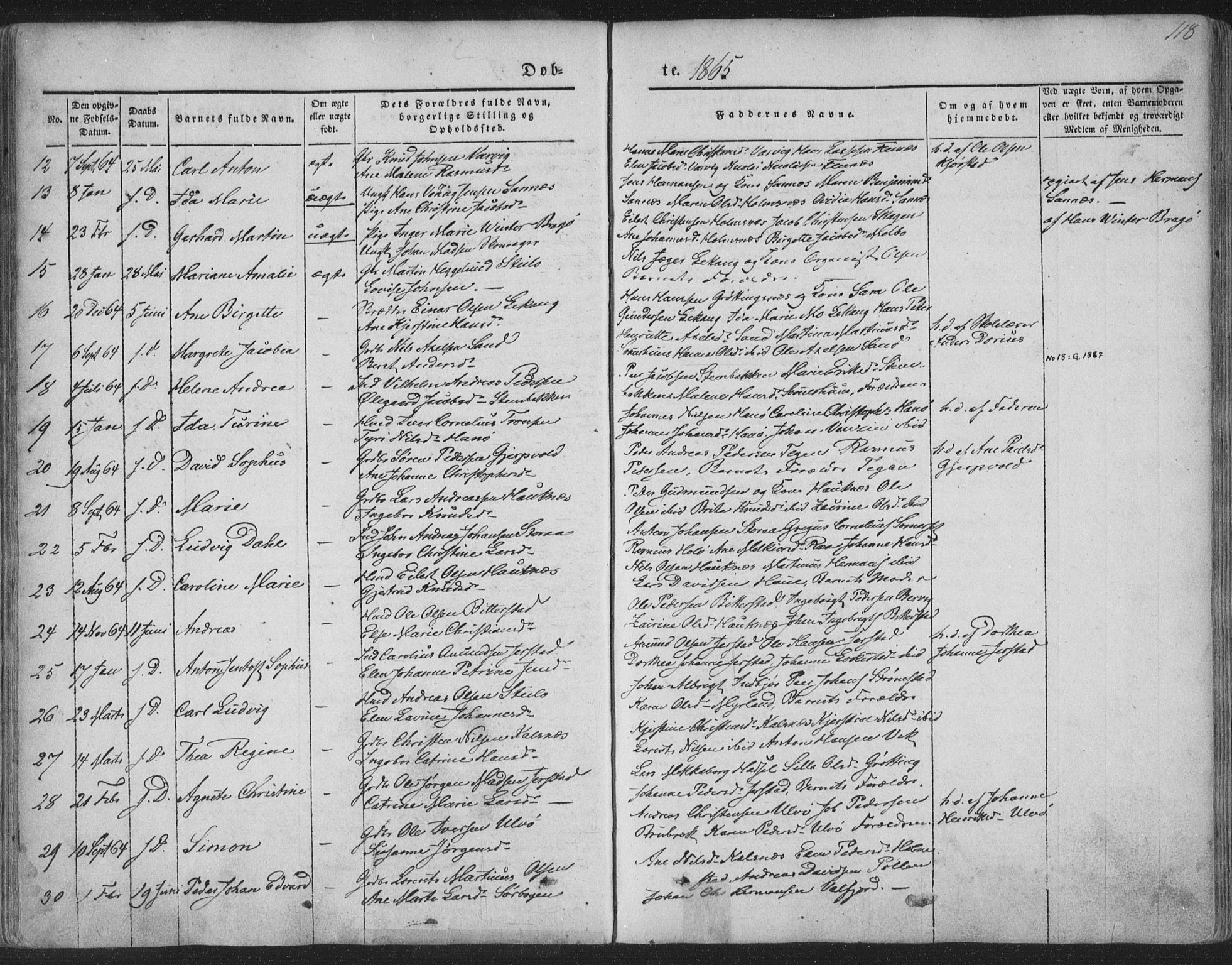 Ministerialprotokoller, klokkerbøker og fødselsregistre - Nordland, SAT/A-1459/888/L1241: Parish register (official) no. 888A07, 1849-1869, p. 118