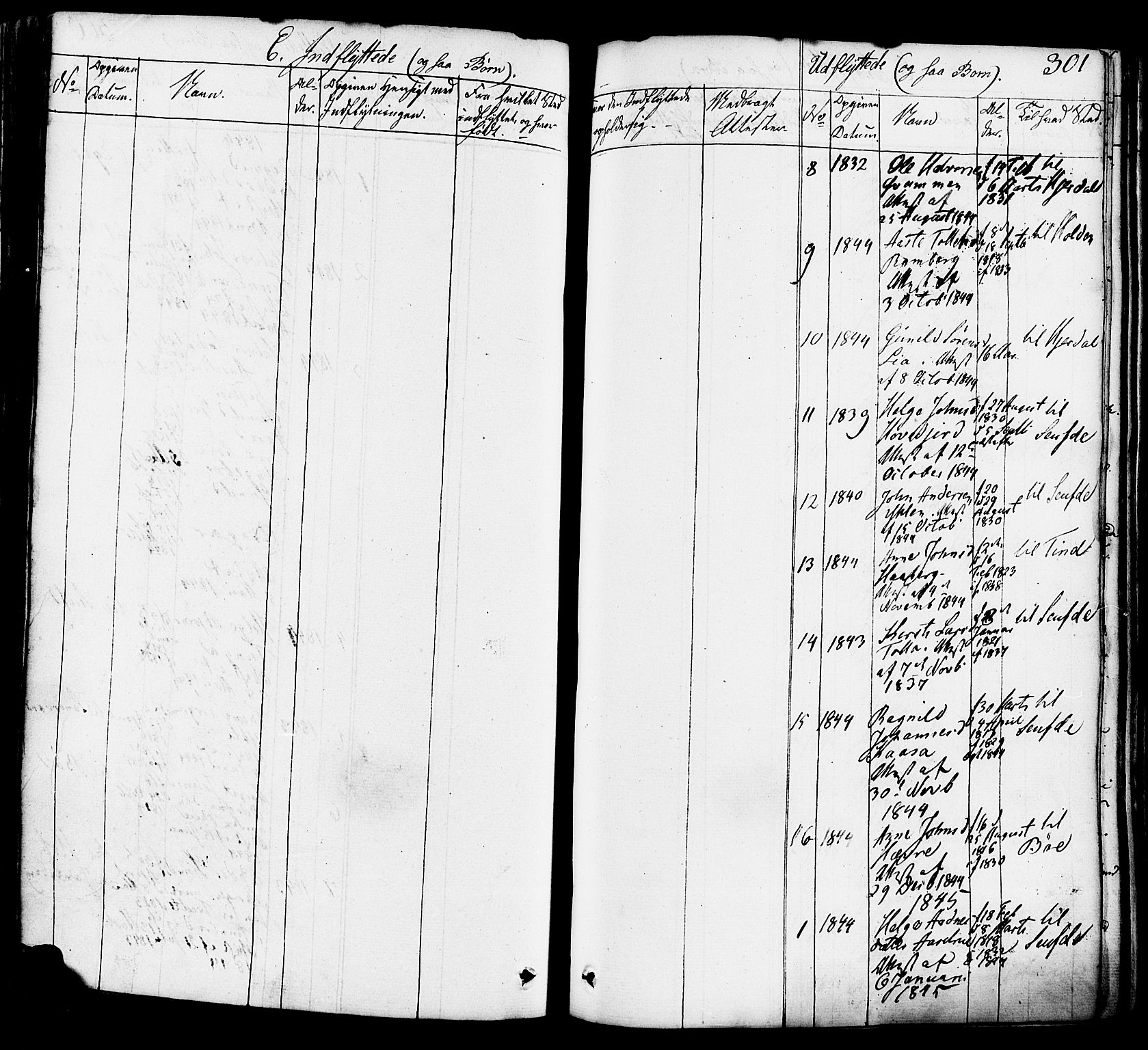 Heddal kirkebøker, SAKO/A-268/F/Fa/L0006: Parish register (official) no. I 6, 1837-1854, p. 301