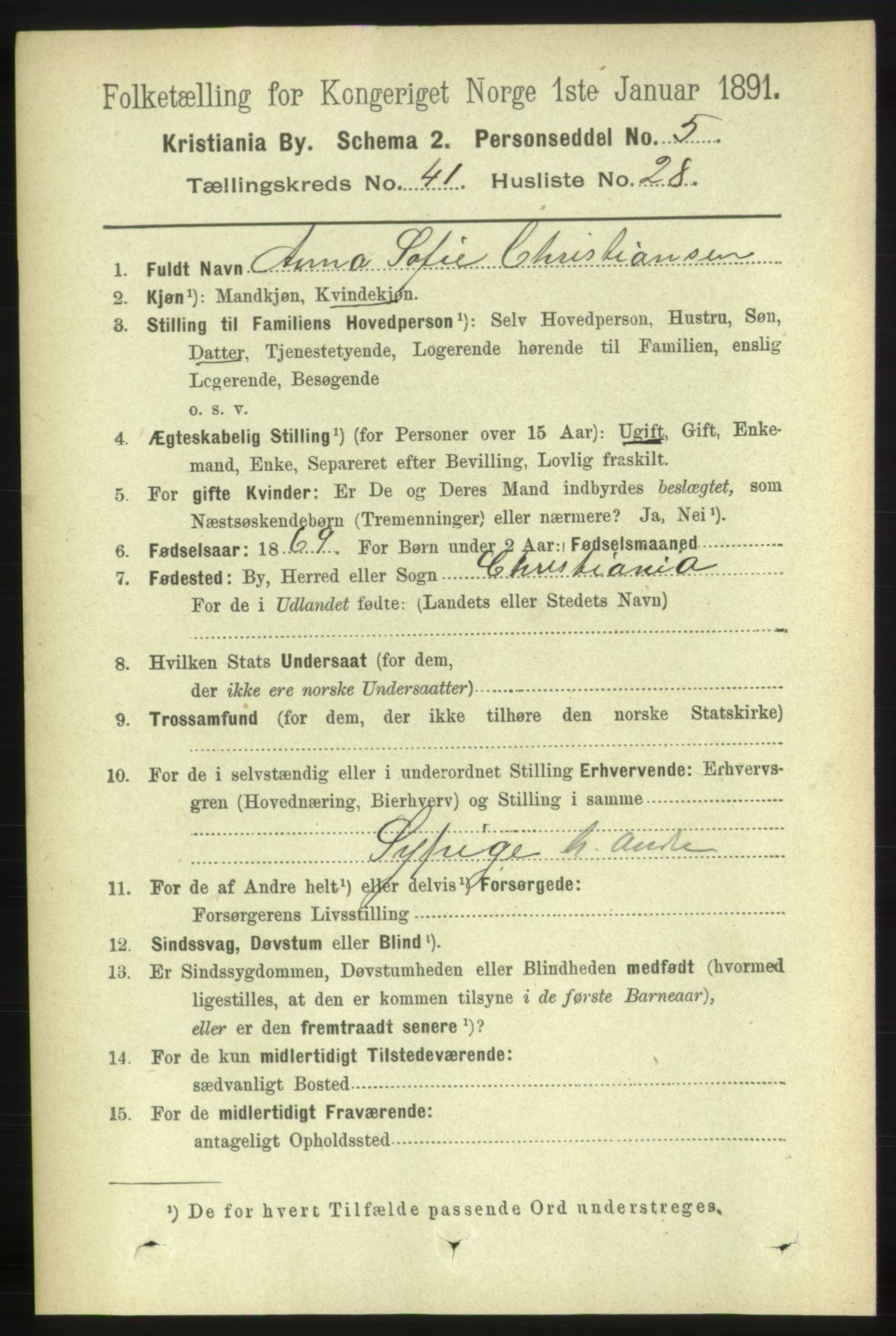 RA, 1891 census for 0301 Kristiania, 1891, p. 24561