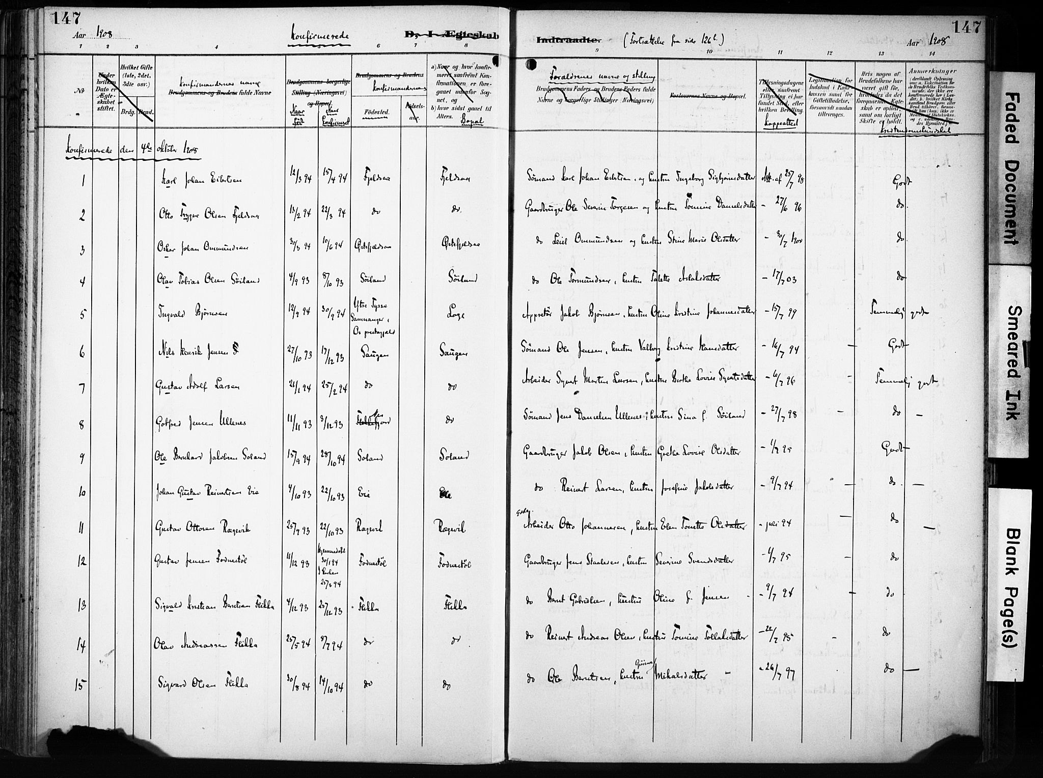 Flekkefjord sokneprestkontor, AV/SAK-1111-0012/F/Fa/Fac/L0009: Parish register (official) no. A 9, 1899-1909, p. 147