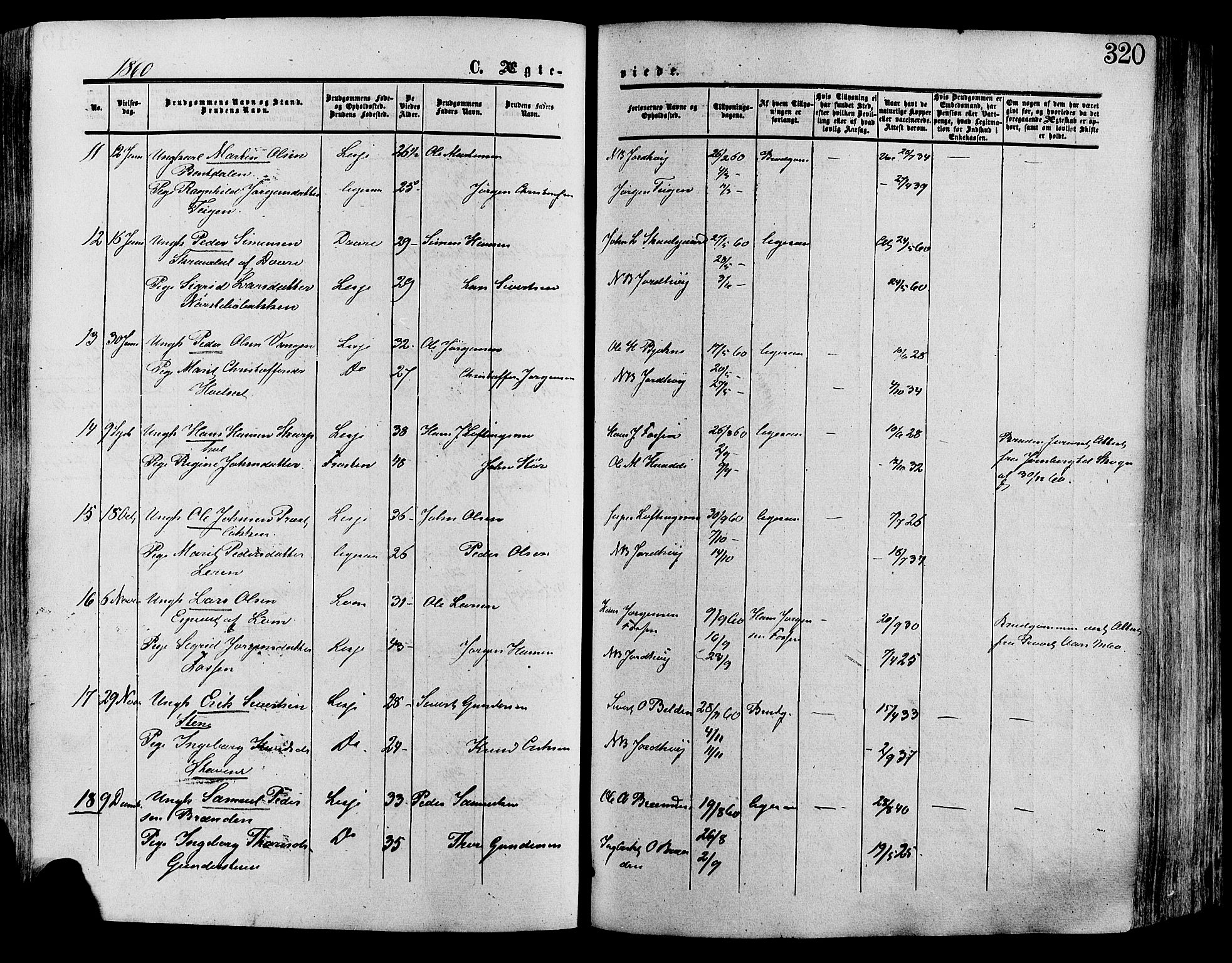 Lesja prestekontor, SAH/PREST-068/H/Ha/Haa/L0008: Parish register (official) no. 8, 1854-1880, p. 320