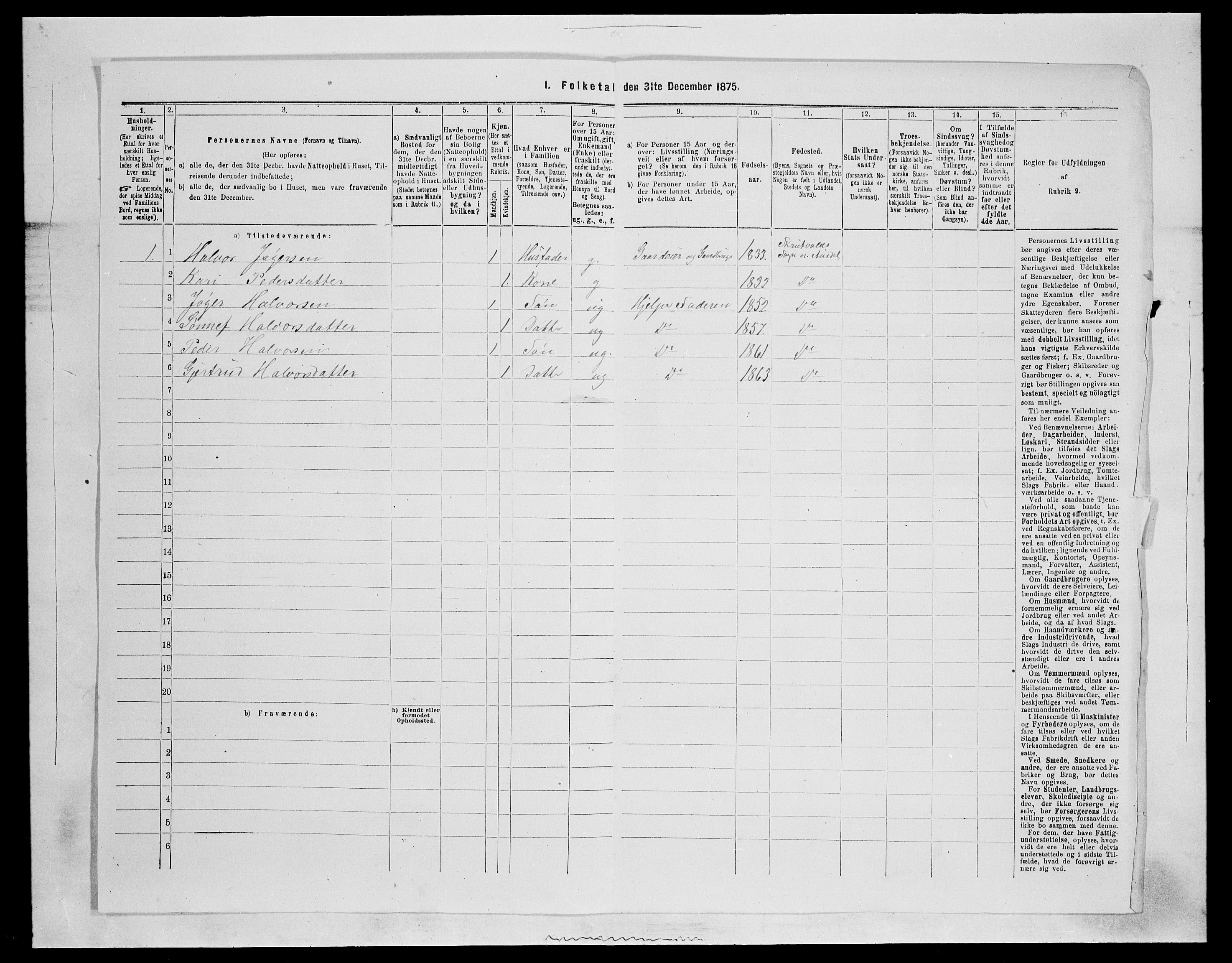 SAH, 1875 census for 0542P Nord-Aurdal, 1875, p. 119