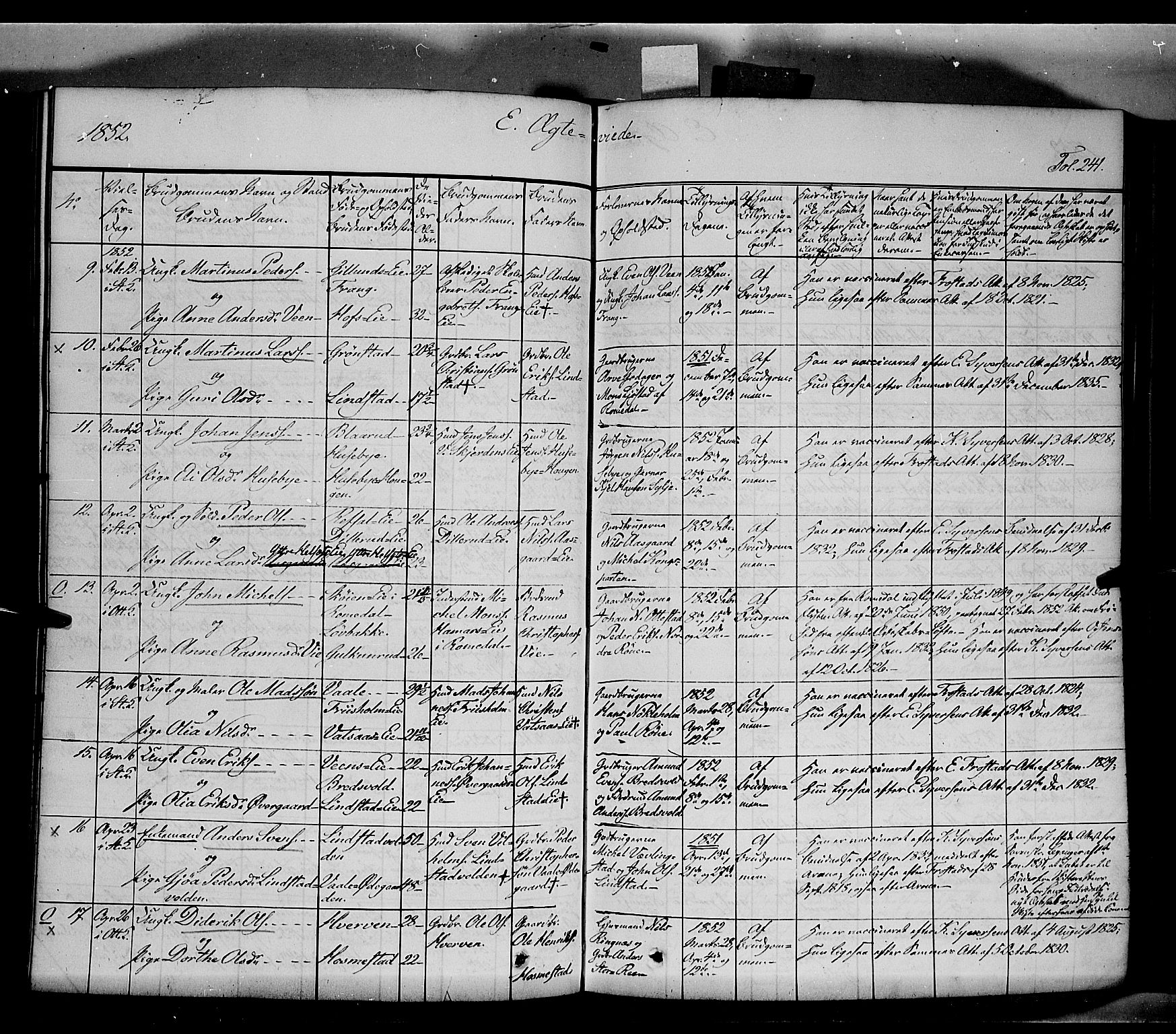 Stange prestekontor, SAH/PREST-002/K/L0011: Parish register (official) no. 11, 1846-1852, p. 241