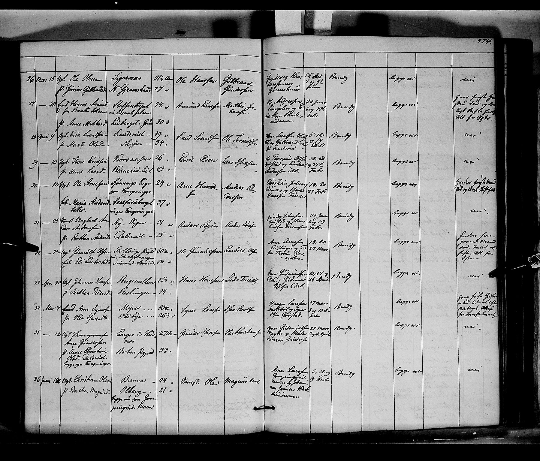 Vinger prestekontor, AV/SAH-PREST-024/H/Ha/Haa/L0010: Parish register (official) no. 10, 1855-1861, p. 374