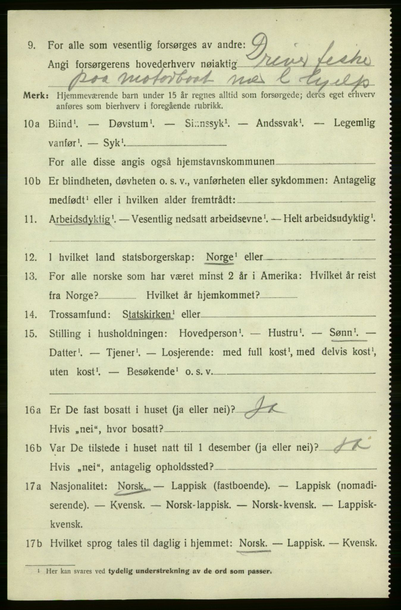 SATØ, 1920 census for Lebesby, 1920, p. 3514