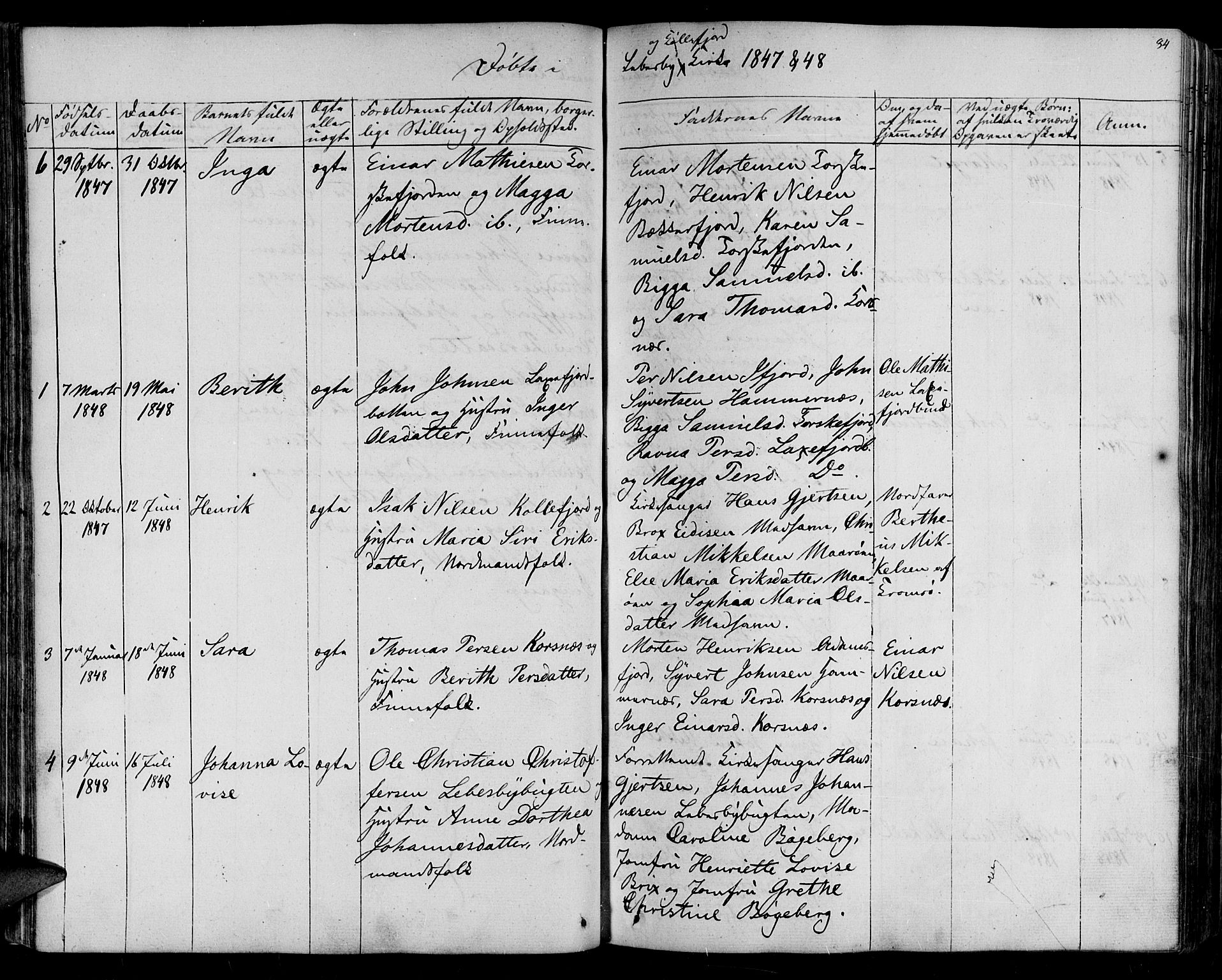 Lebesby sokneprestkontor, SATØ/S-1353/H/Ha/L0003kirke: Parish register (official) no. 3, 1833-1852, p. 84