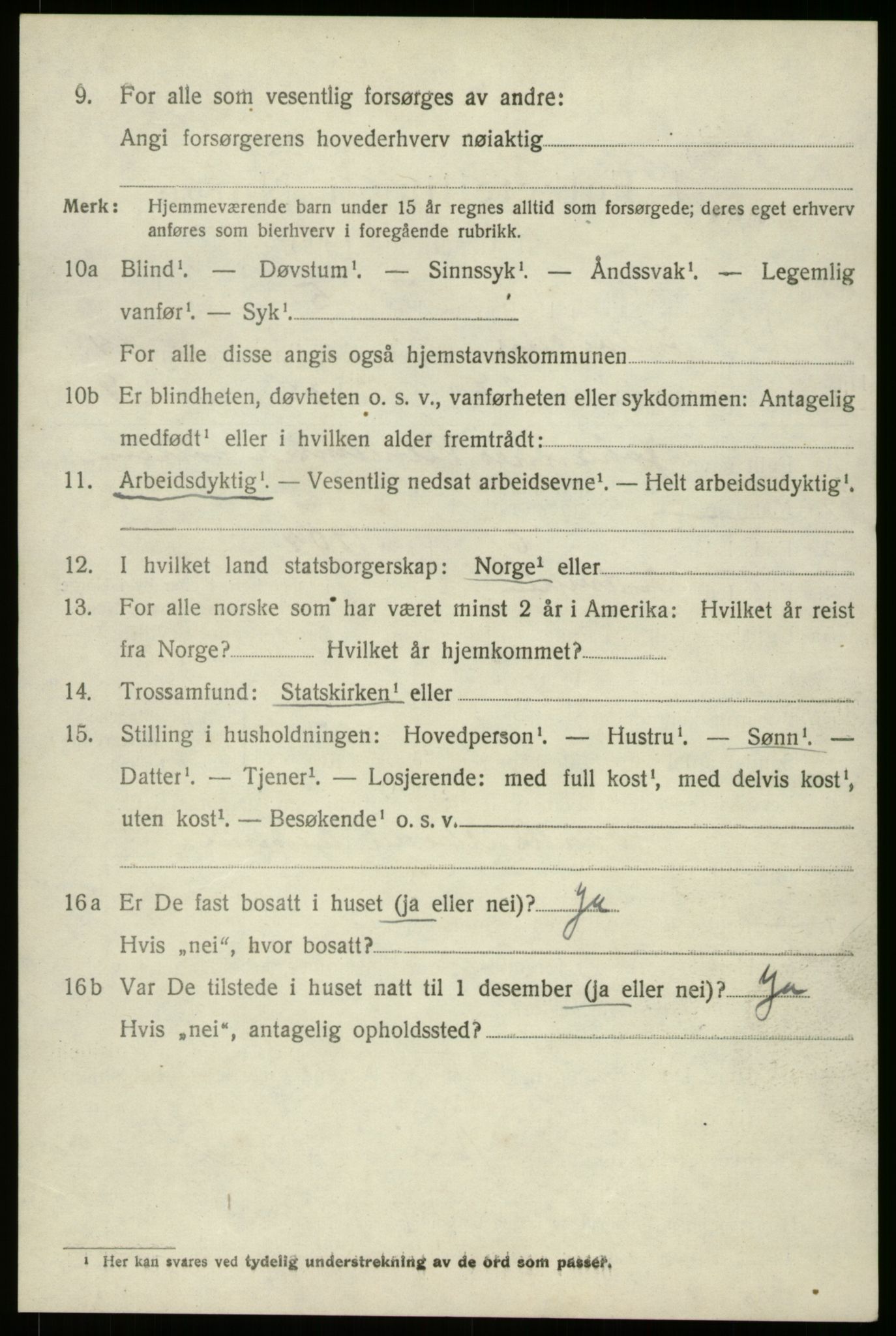 SAB, 1920 census for Innvik, 1920, p. 6108