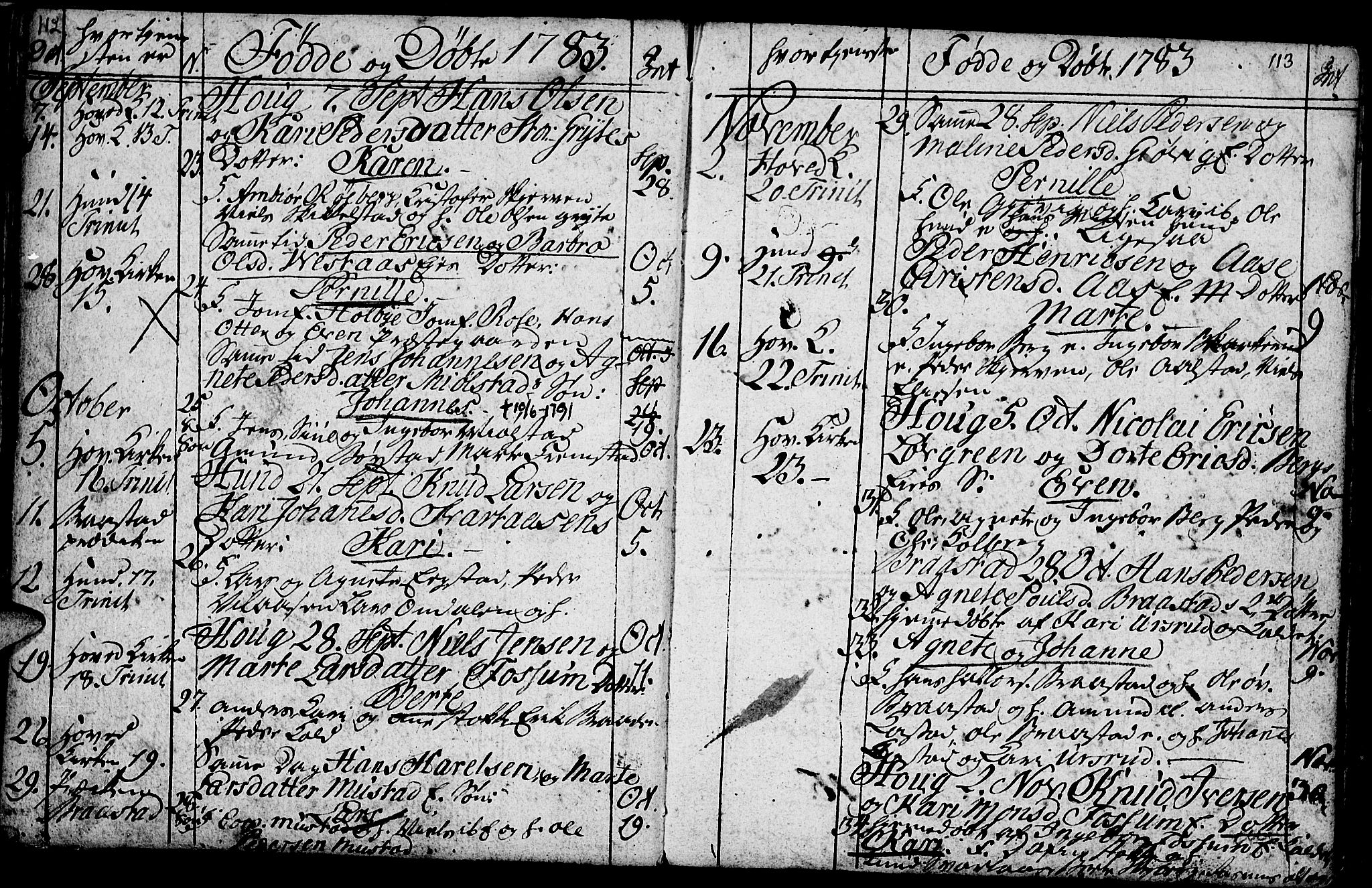 Vardal prestekontor, AV/SAH-PREST-100/H/Ha/Hab/L0001: Parish register (copy) no. 1, 1771-1790, p. 112-113