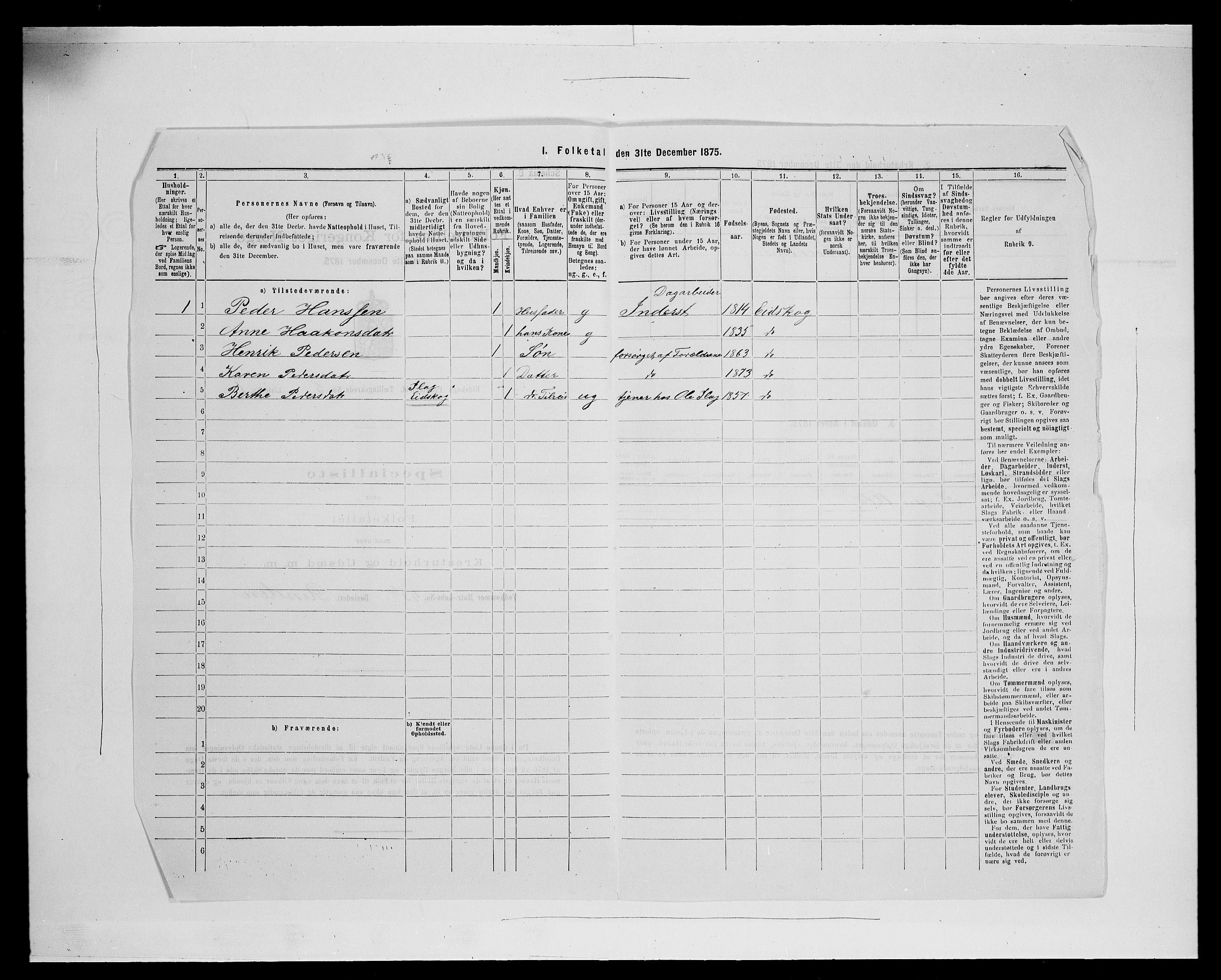 SAH, 1875 census for 0420P Eidskog, 1875, p. 842