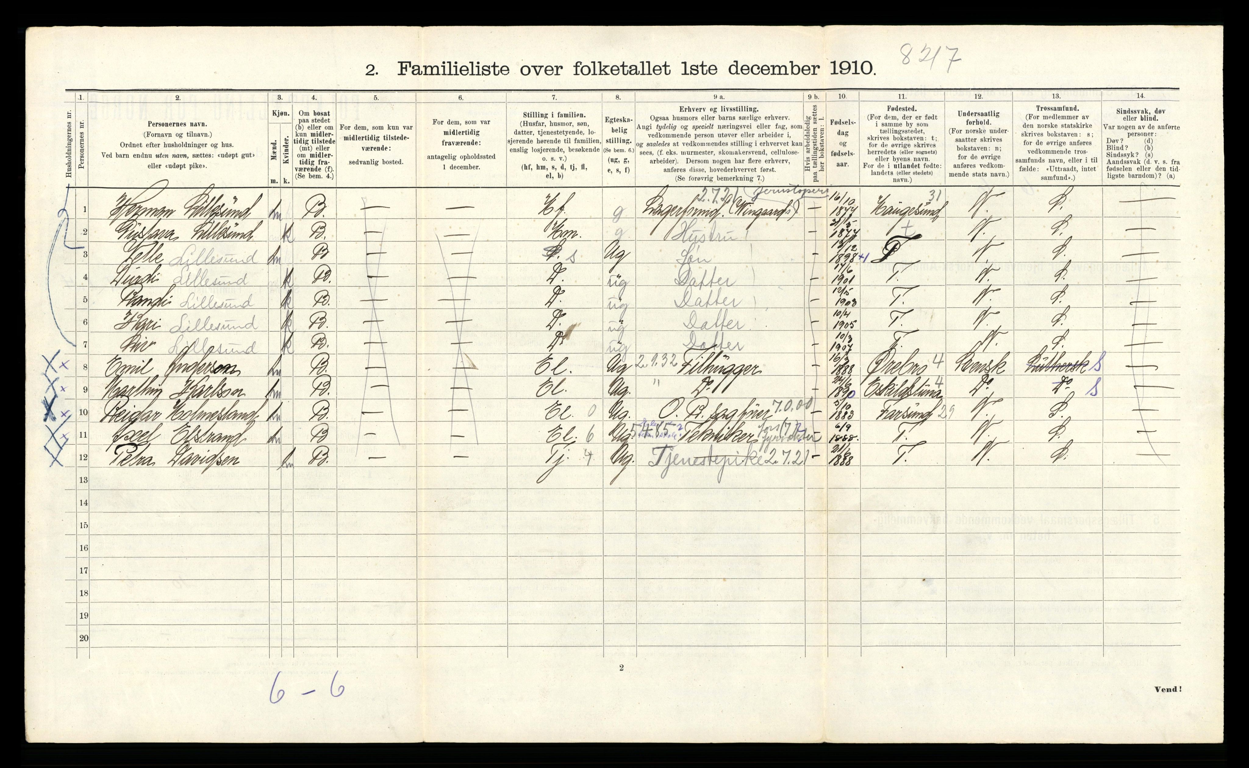 RA, 1910 census for Bergen, 1910, p. 12004