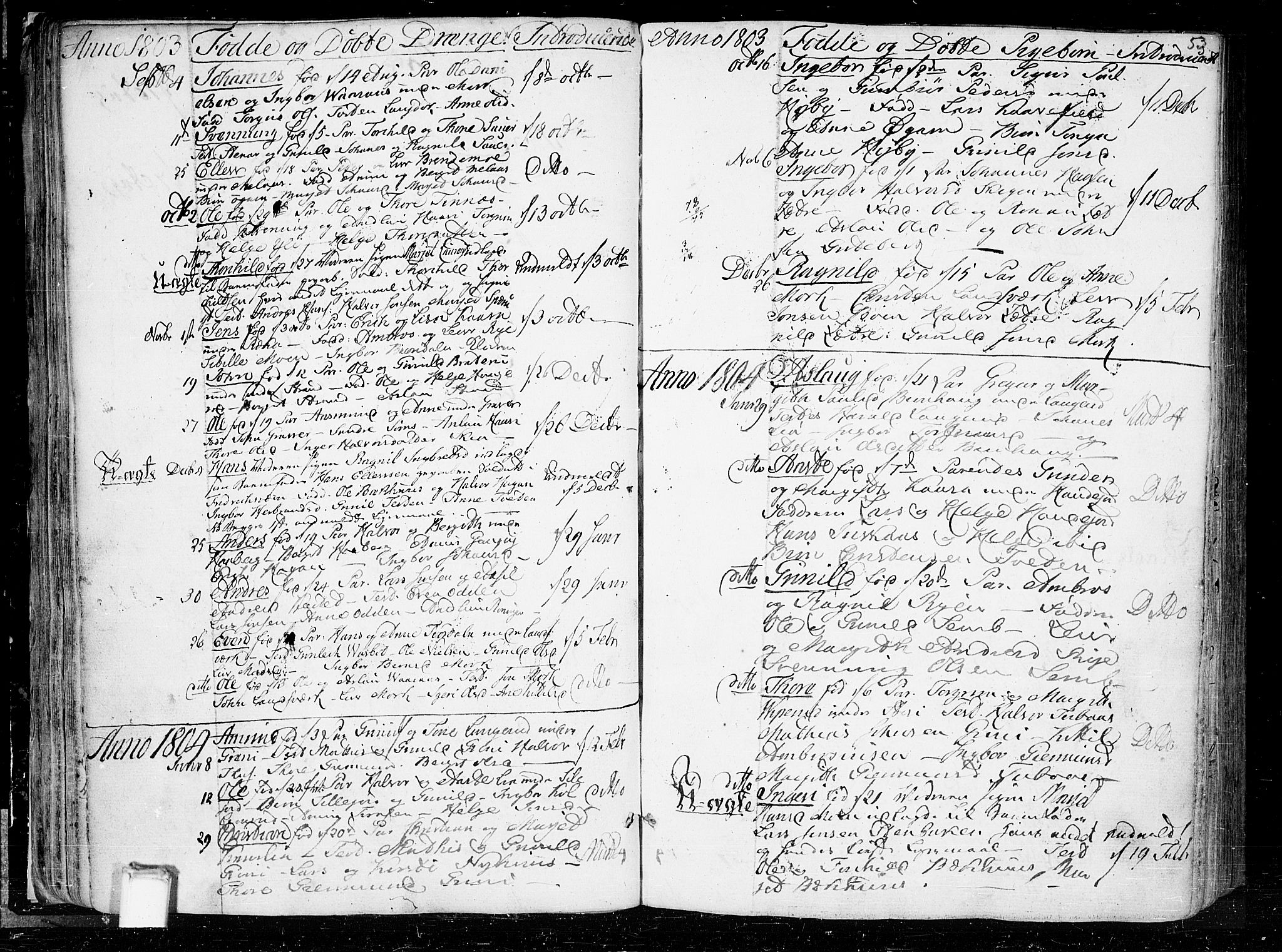 Heddal kirkebøker, SAKO/A-268/F/Fa/L0004: Parish register (official) no. I 4, 1784-1814, p. 53
