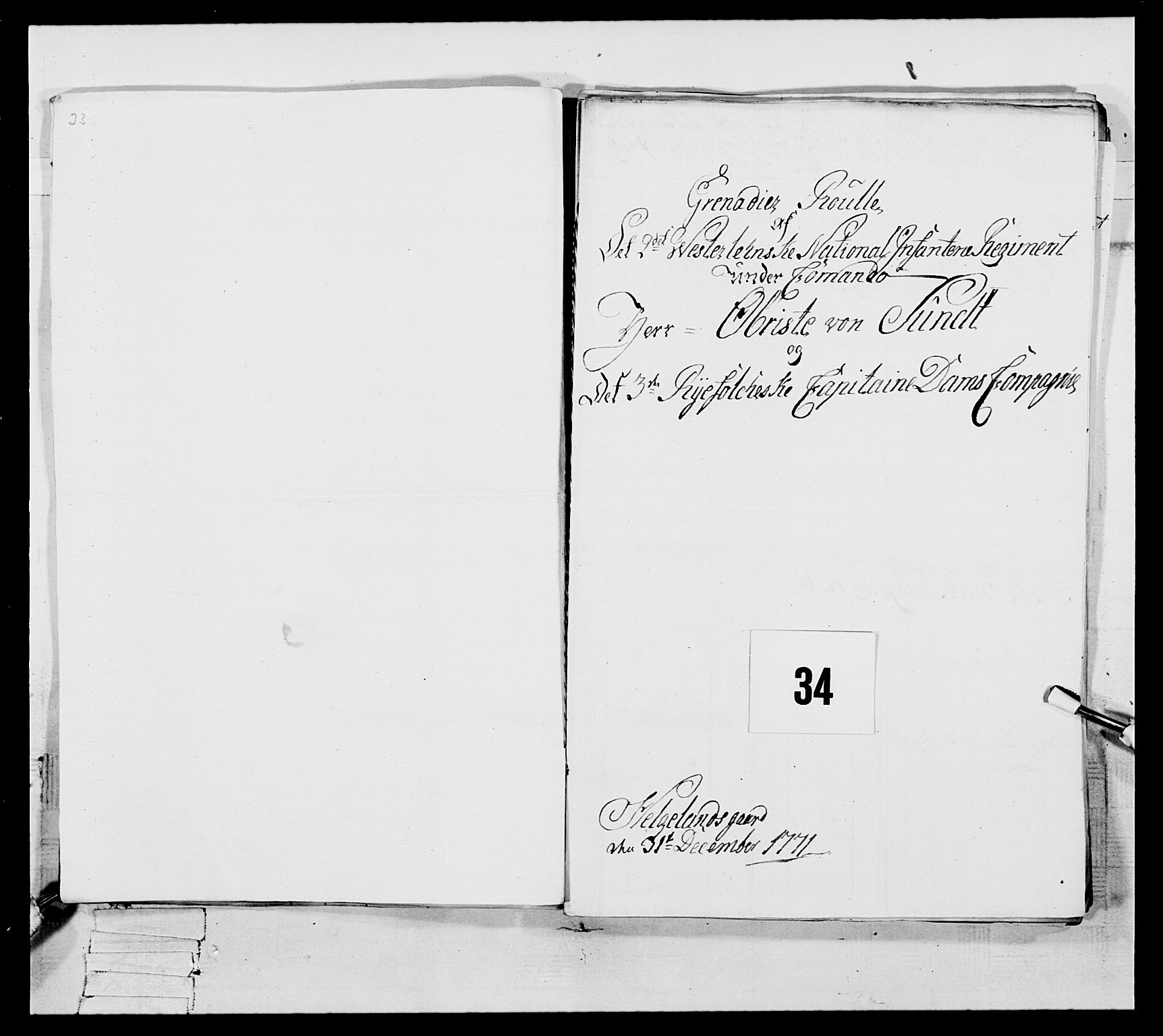 Generalitets- og kommissariatskollegiet, Det kongelige norske kommissariatskollegium, RA/EA-5420/E/Eh/L0105: 2. Vesterlenske nasjonale infanteriregiment, 1766-1773, p. 154