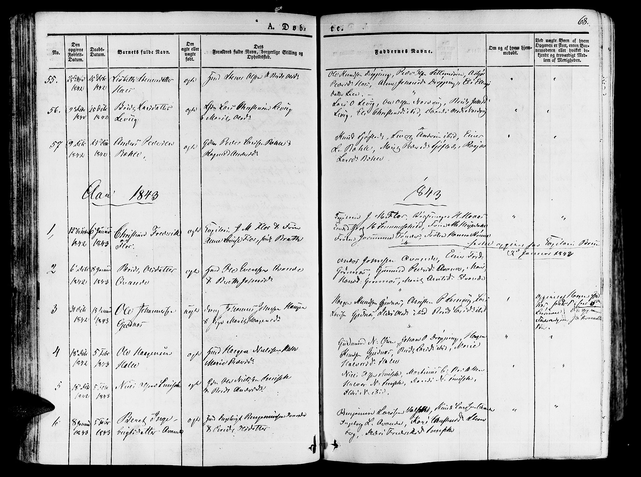 Ministerialprotokoller, klokkerbøker og fødselsregistre - Møre og Romsdal, AV/SAT-A-1454/592/L1024: Parish register (official) no. 592A03 /1, 1831-1849, p. 68