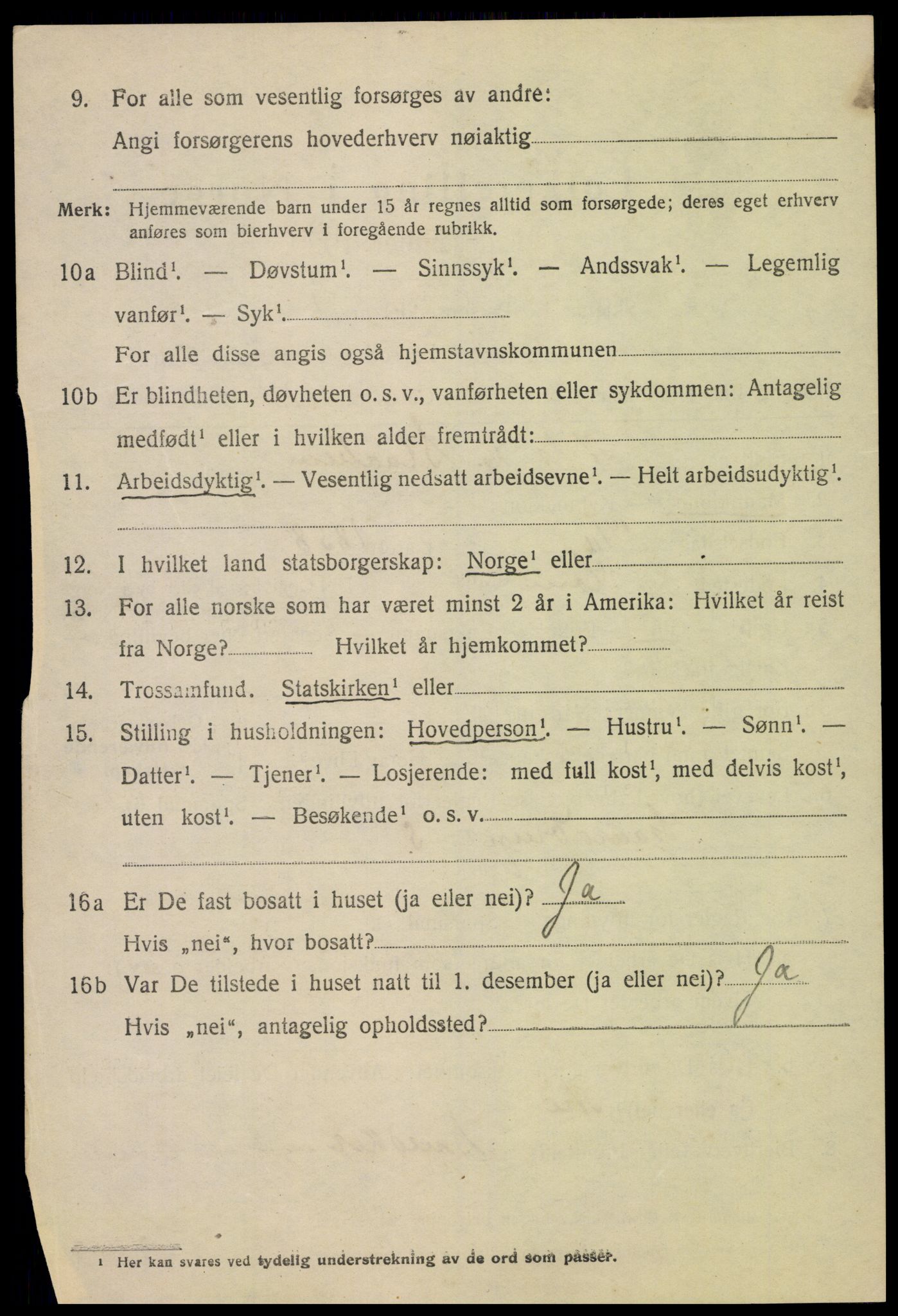 SAH, 1920 census for Lom, 1920, p. 5465